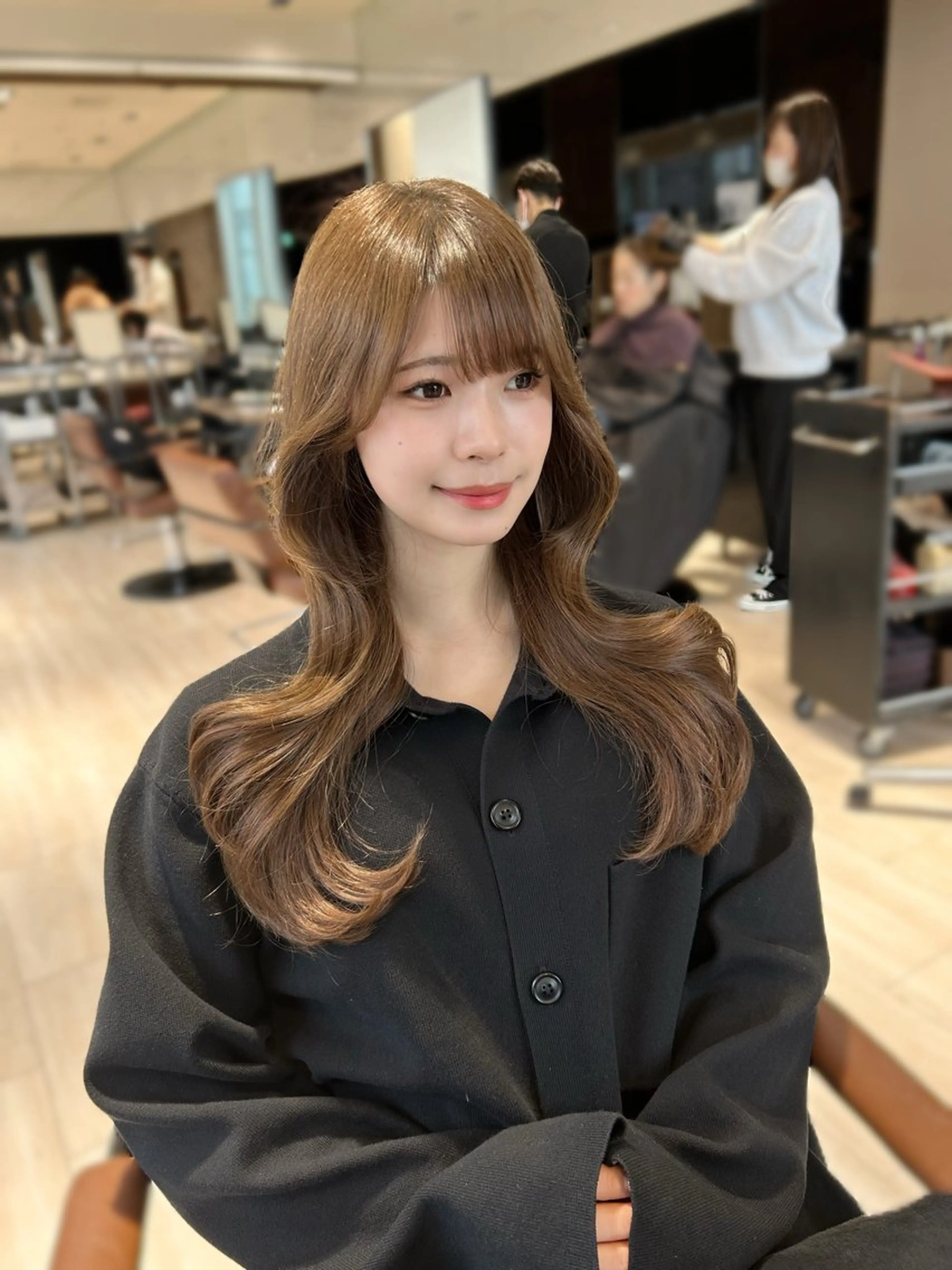 ロング カット ヘアカラー トリートメント 🎀大竹美侑／顔まわ りカット／レイヤーのヘアスタイル