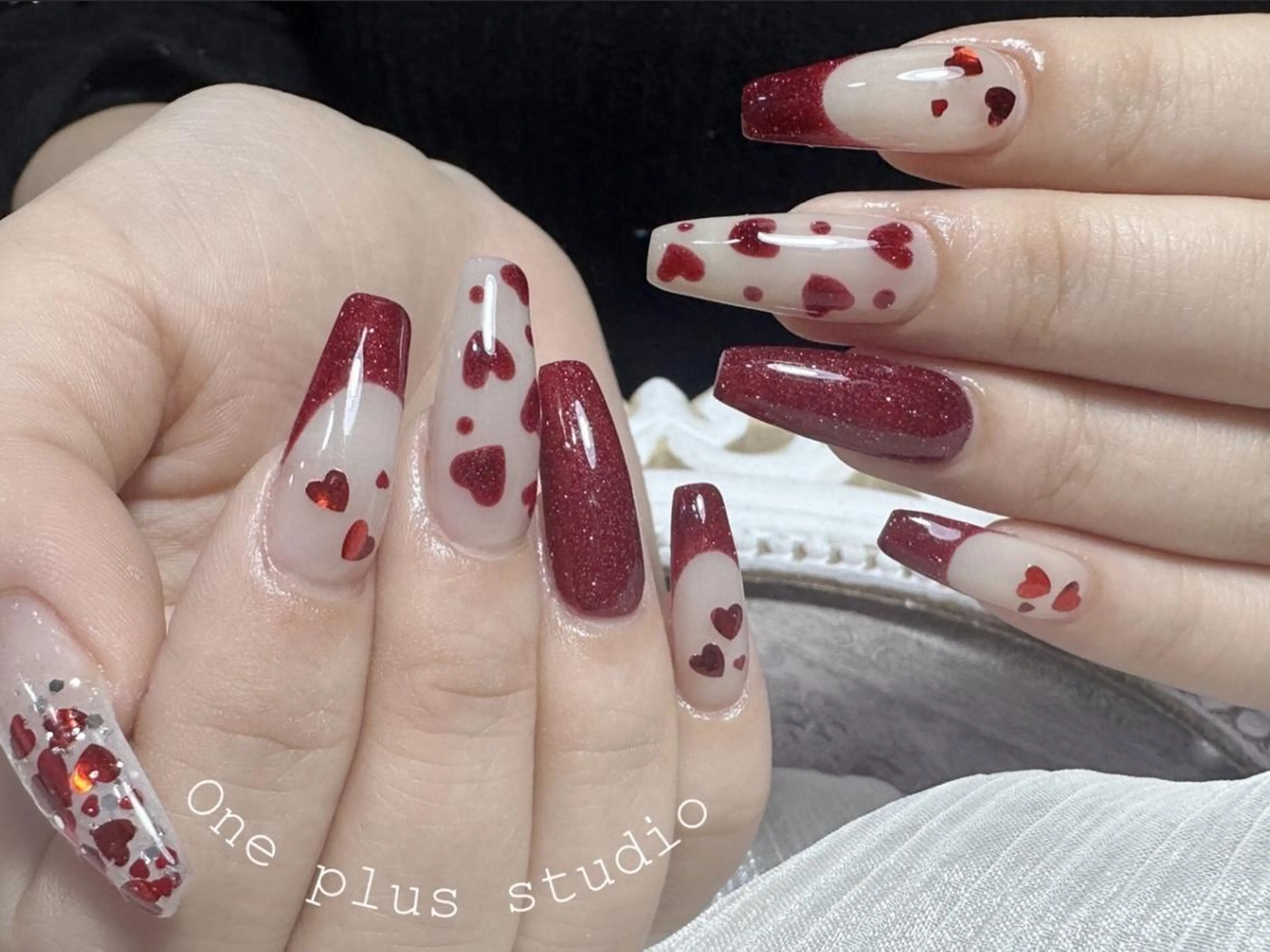ネイル スカルプネイル バレンタイン ハンドネイル Niki ニキのネイルデザイン