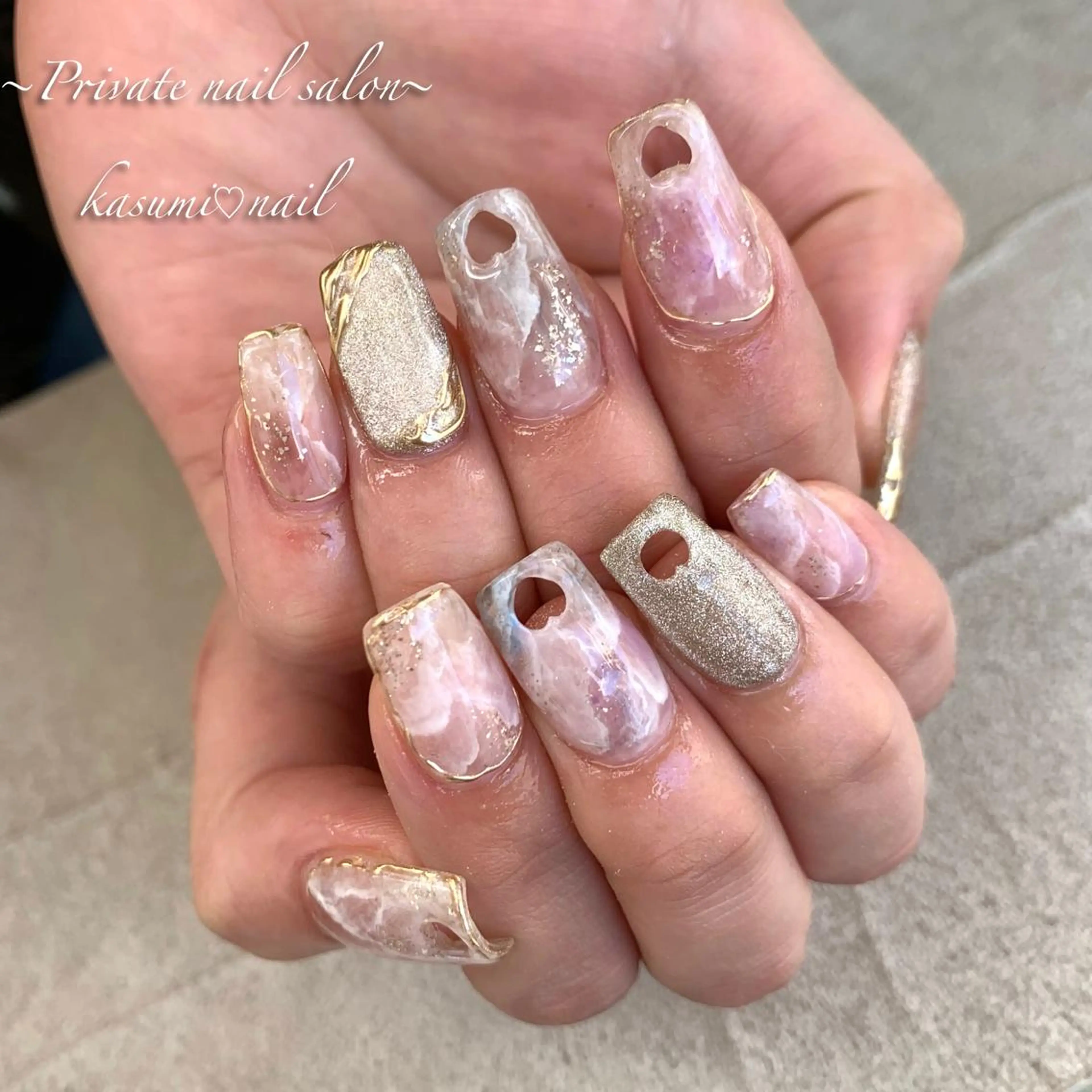 ネイル アートネイル ラメ(グリッター) マグネットネイル ミラーネイル ニュアンスネイル KASUMI♡ Nailのネイルデザイン
