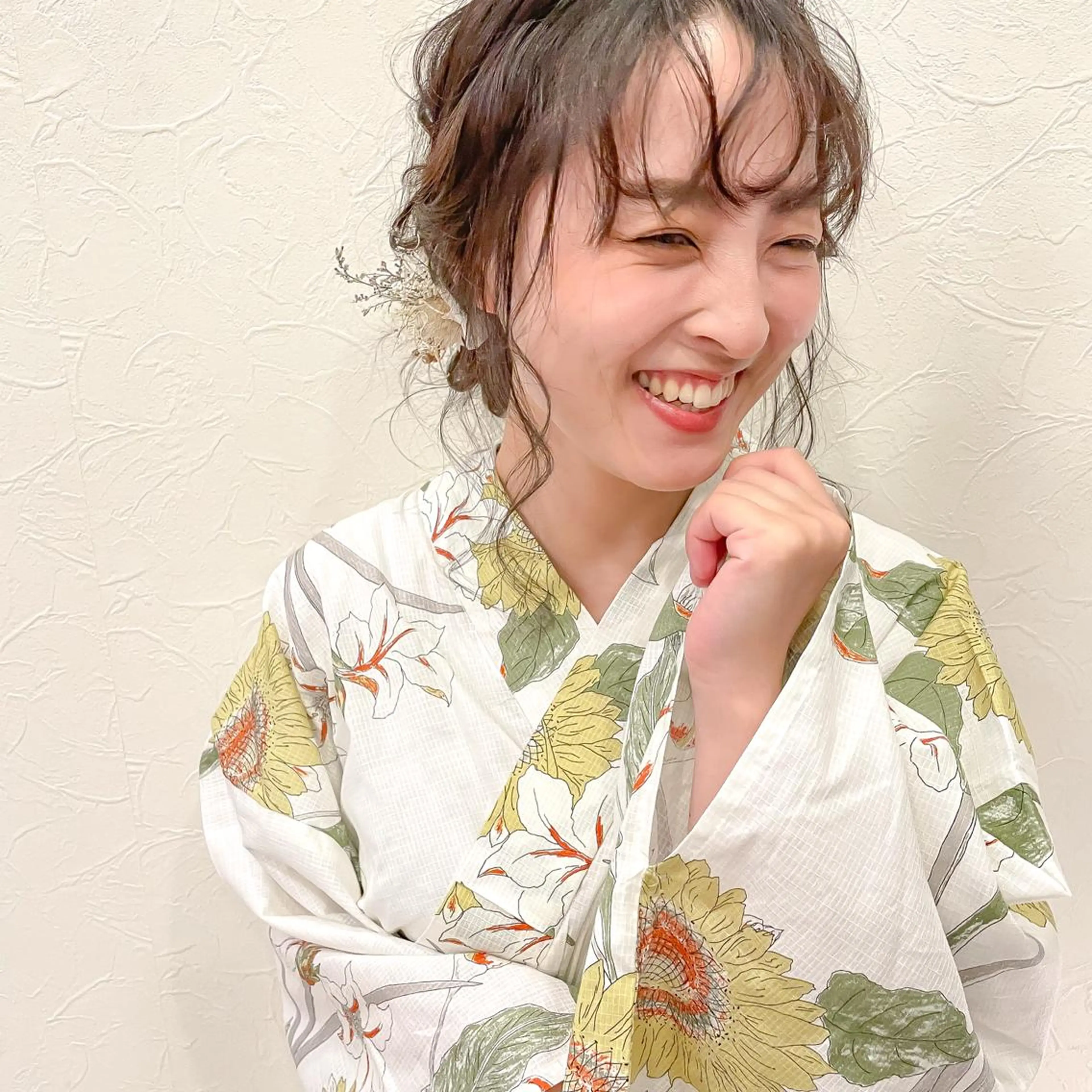 ミディアム カラー ヘアアレンジ アッシュ アッシュブラウン ブラウンカラー 浴衣 SHANTi 飯塚 ヘアセット/髪質改善のヘアスタイル