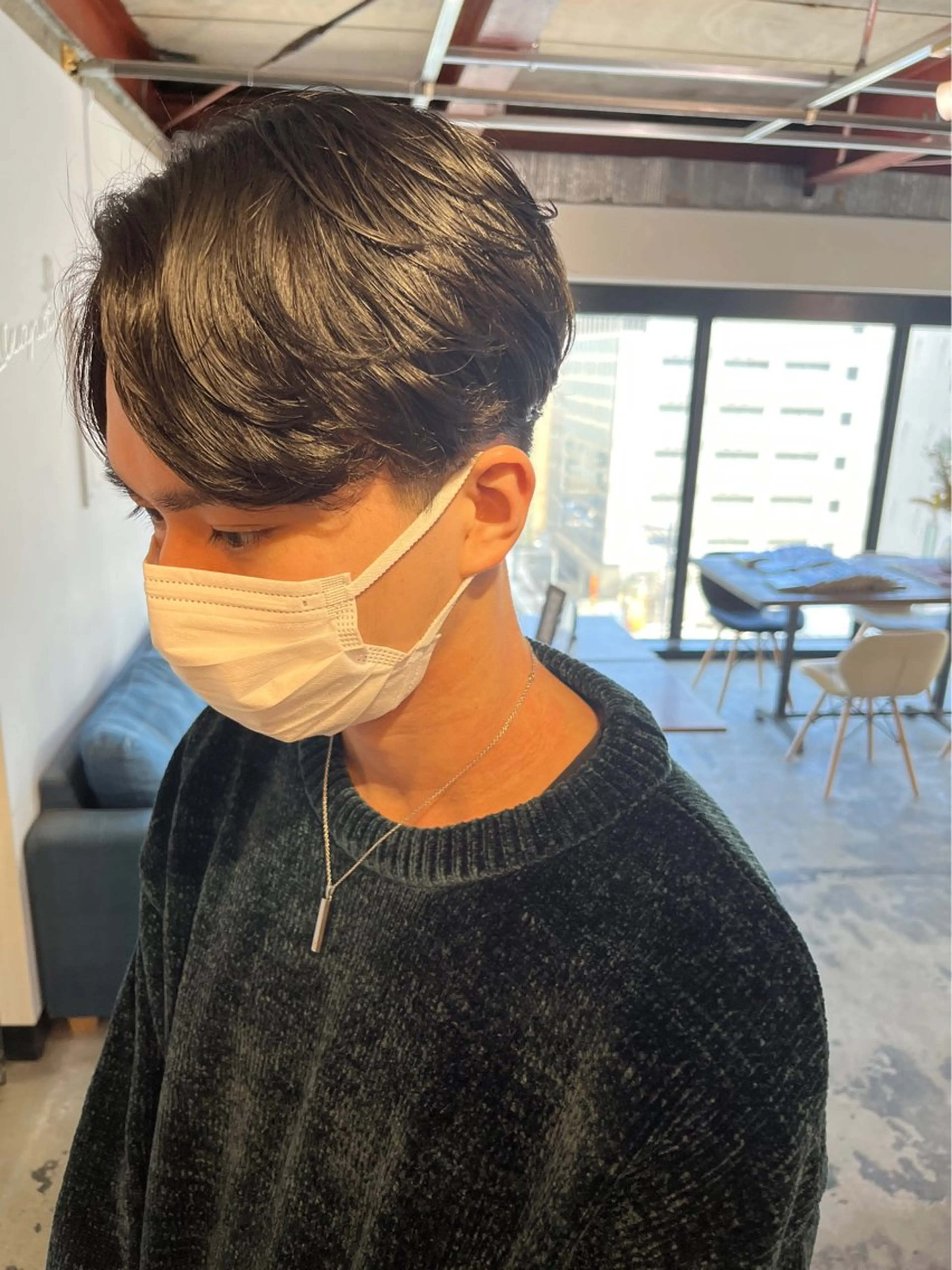 パーマ メンズ カット パーマ トリートメント ダブルカラー/ 艶髪/SHISEIのヘアスタイル