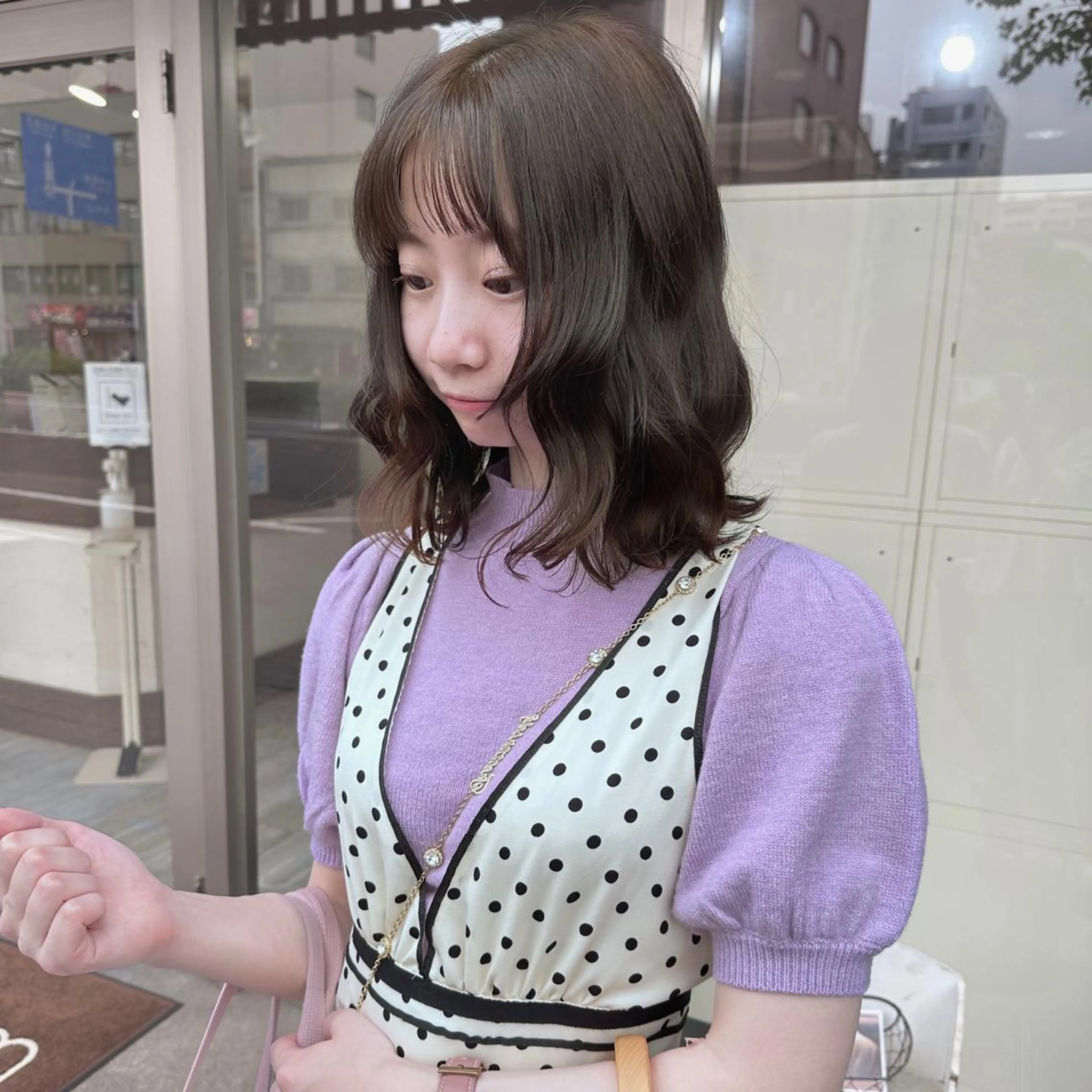 ミディアム カラー ベージュカラー オリーブベージュ ヘアカラー トリートメント レイヤー/高橋 みく /池下/千種のヘアスタイル