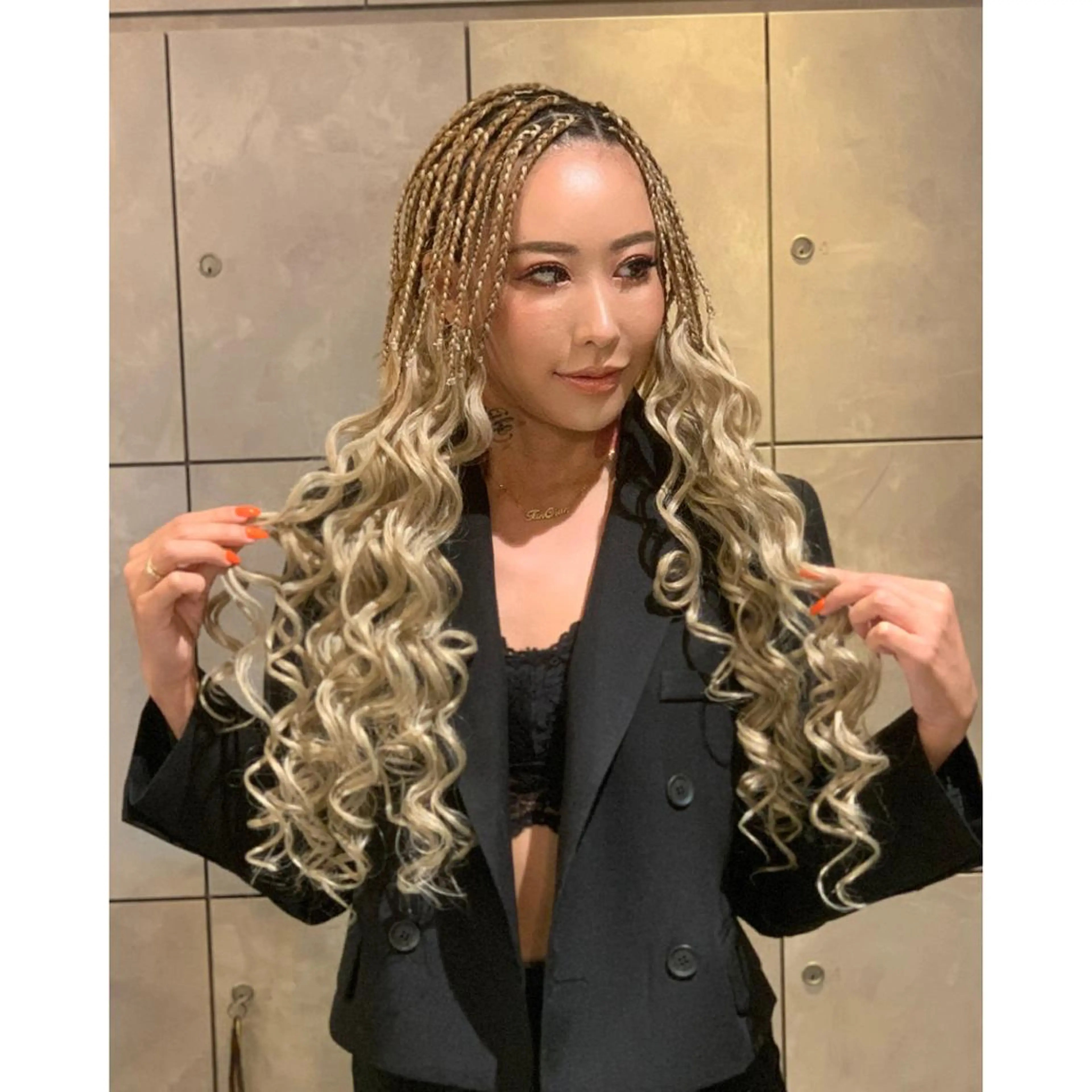 メンズ キッズ 子どものヘアアレンジ エクステ ヘアセット BRAIDS💎愛子 大人ハイライト💎のヘアスタイル