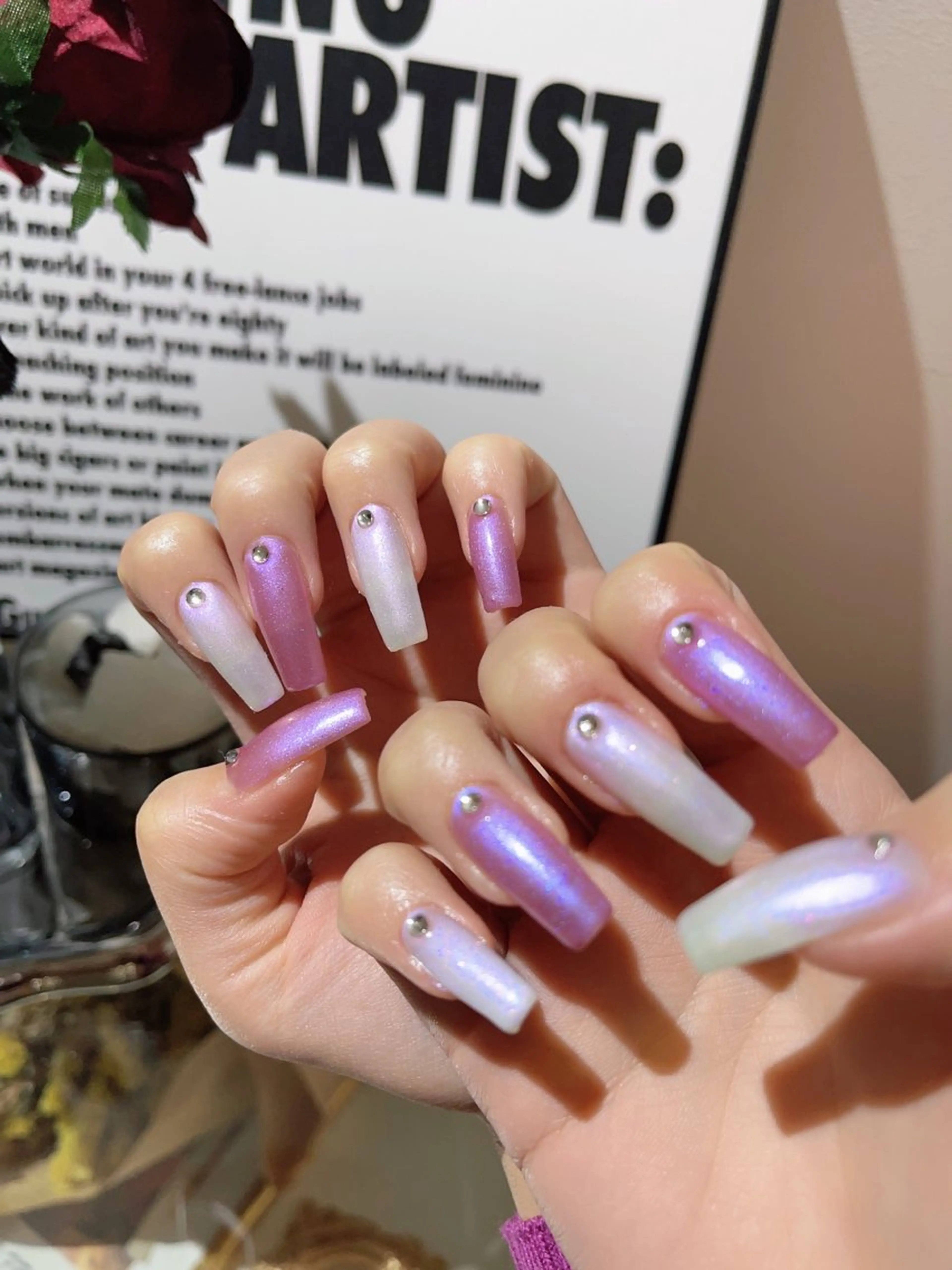 ネイル アートネイル フラッシュネイル フレンチネイル ガラスフレンチ グラデーション M2beauty Renaのネイルデザイン