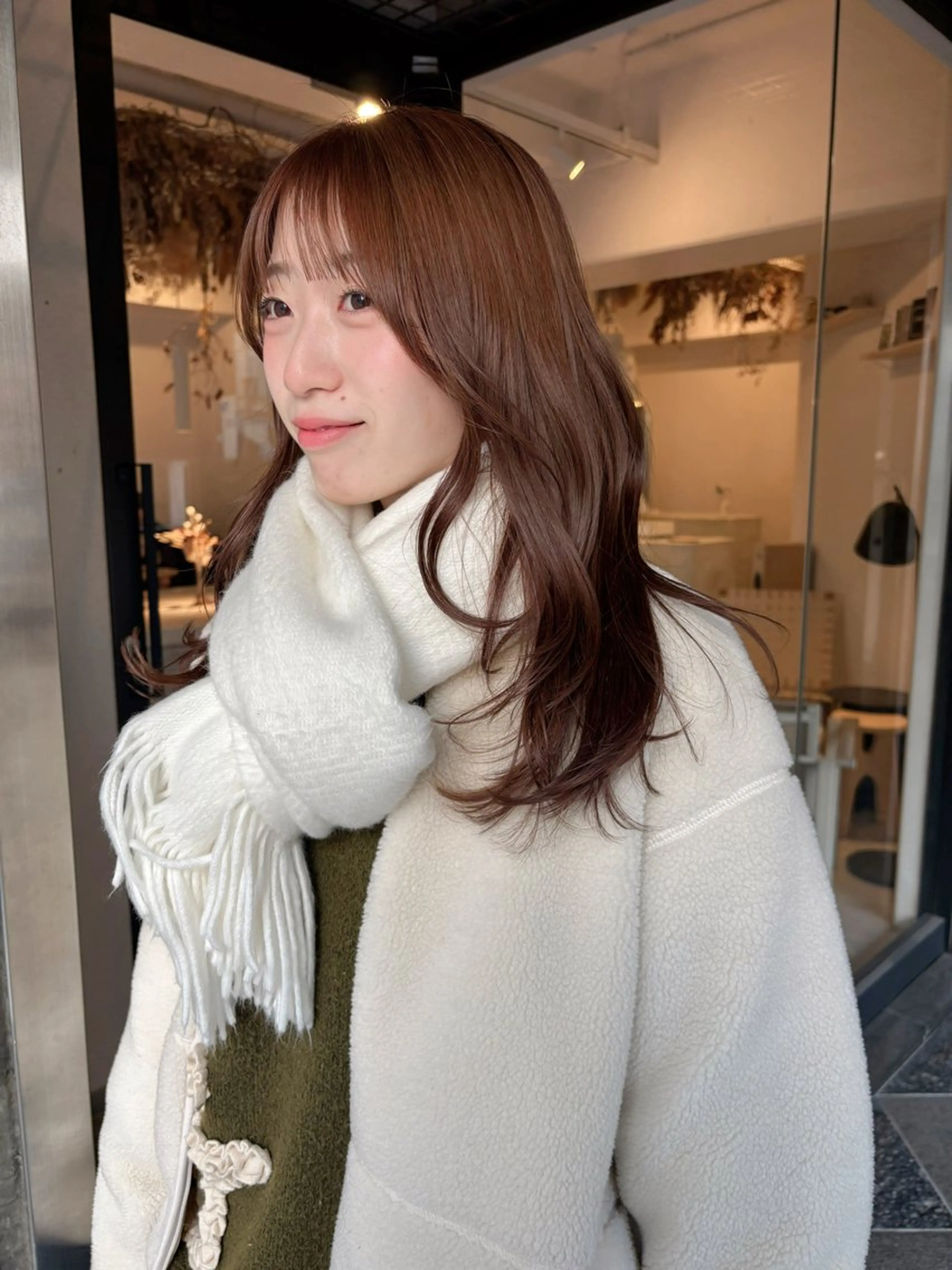 ロング カラー ブラウンカラー 顔周りカット レイヤーカット 似合わせカット ツヤカラー/和田陽向のヘアスタイル