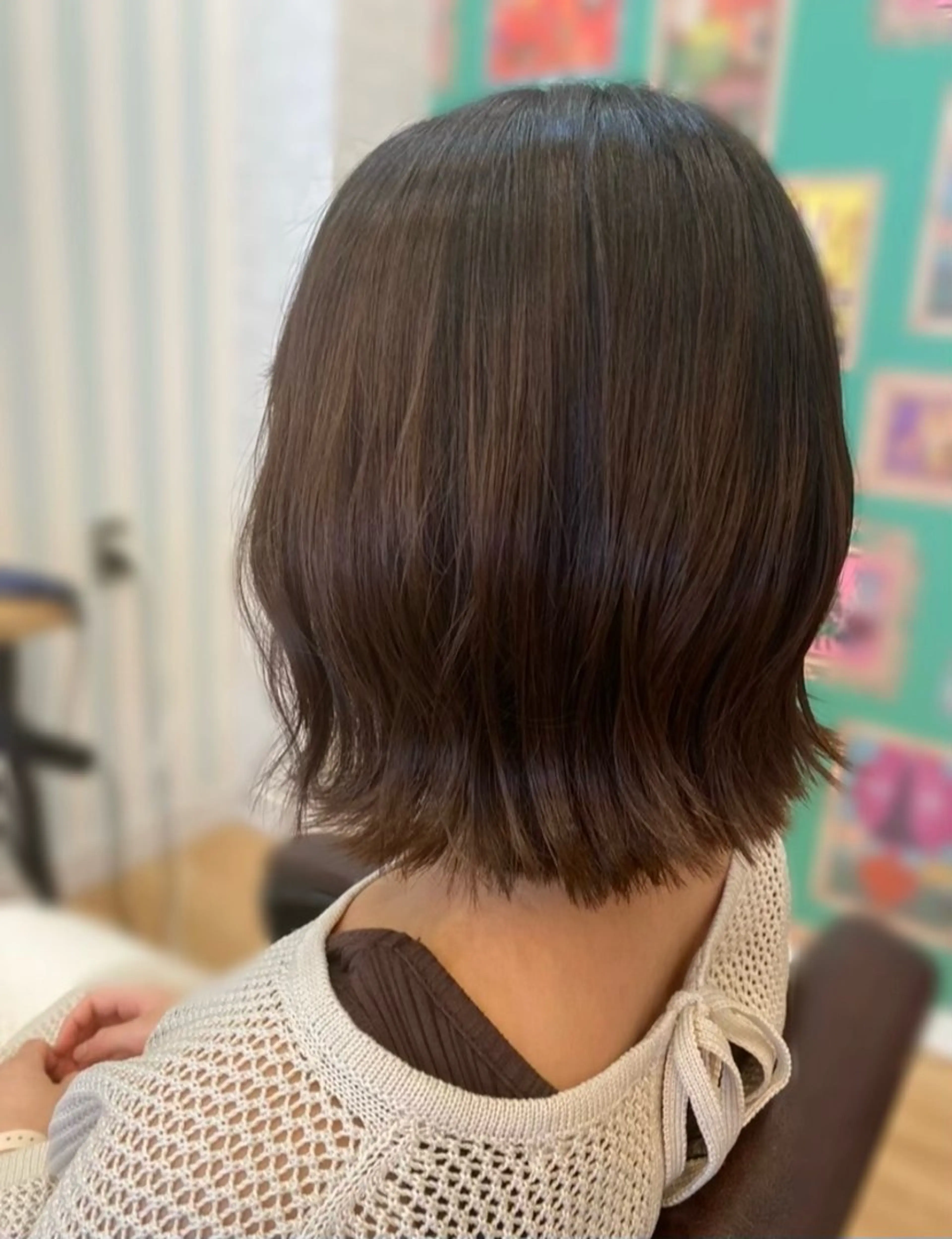 ミディアム カラー カット ヘアカラー トリートメント 中木 穂乃風のヘアスタイル