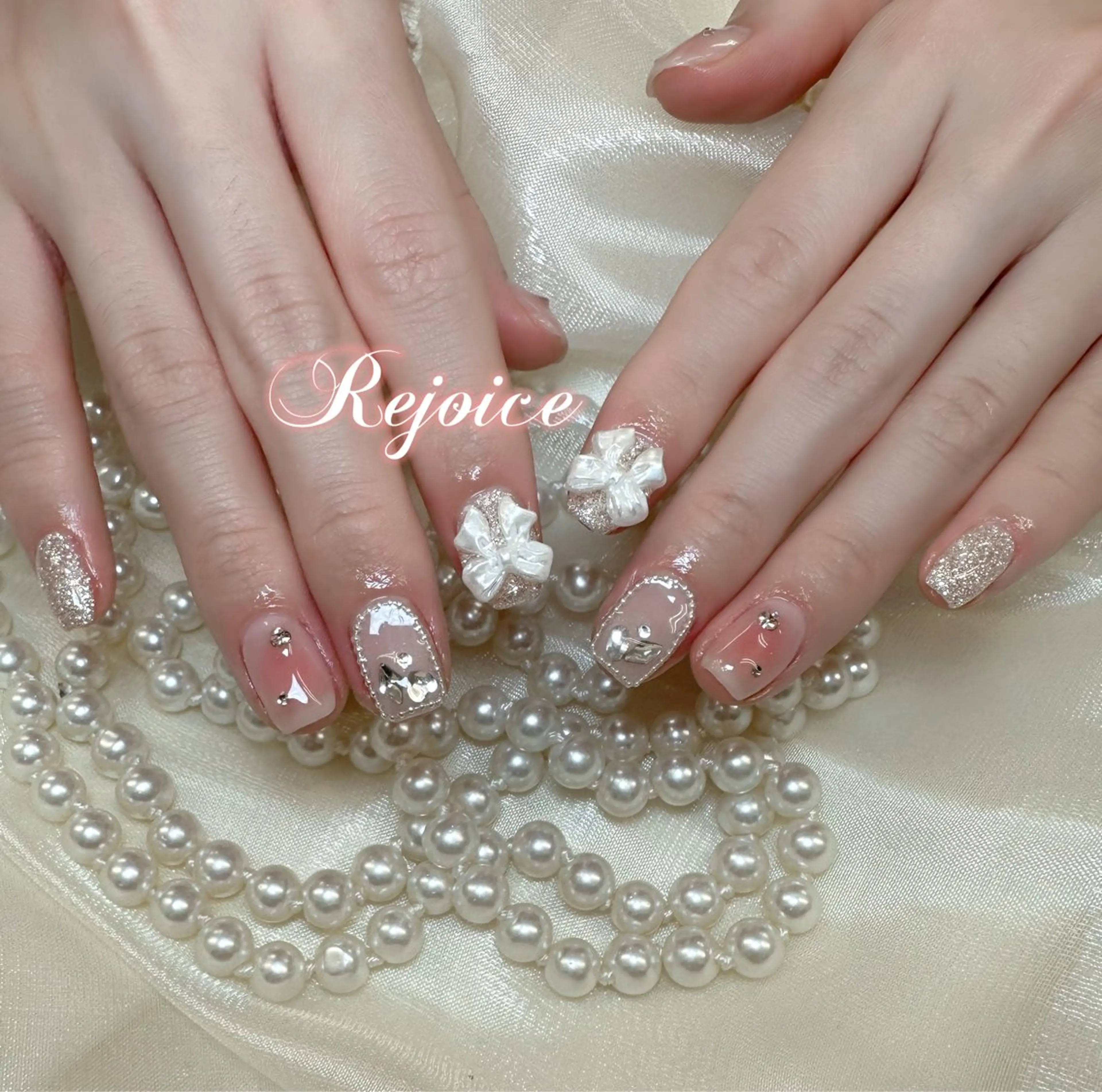 ネイル チークネイル シンプルネイル 春ネイル ハンドネイル ネイルサロン リジョイス 渋谷店のネイルデザイン