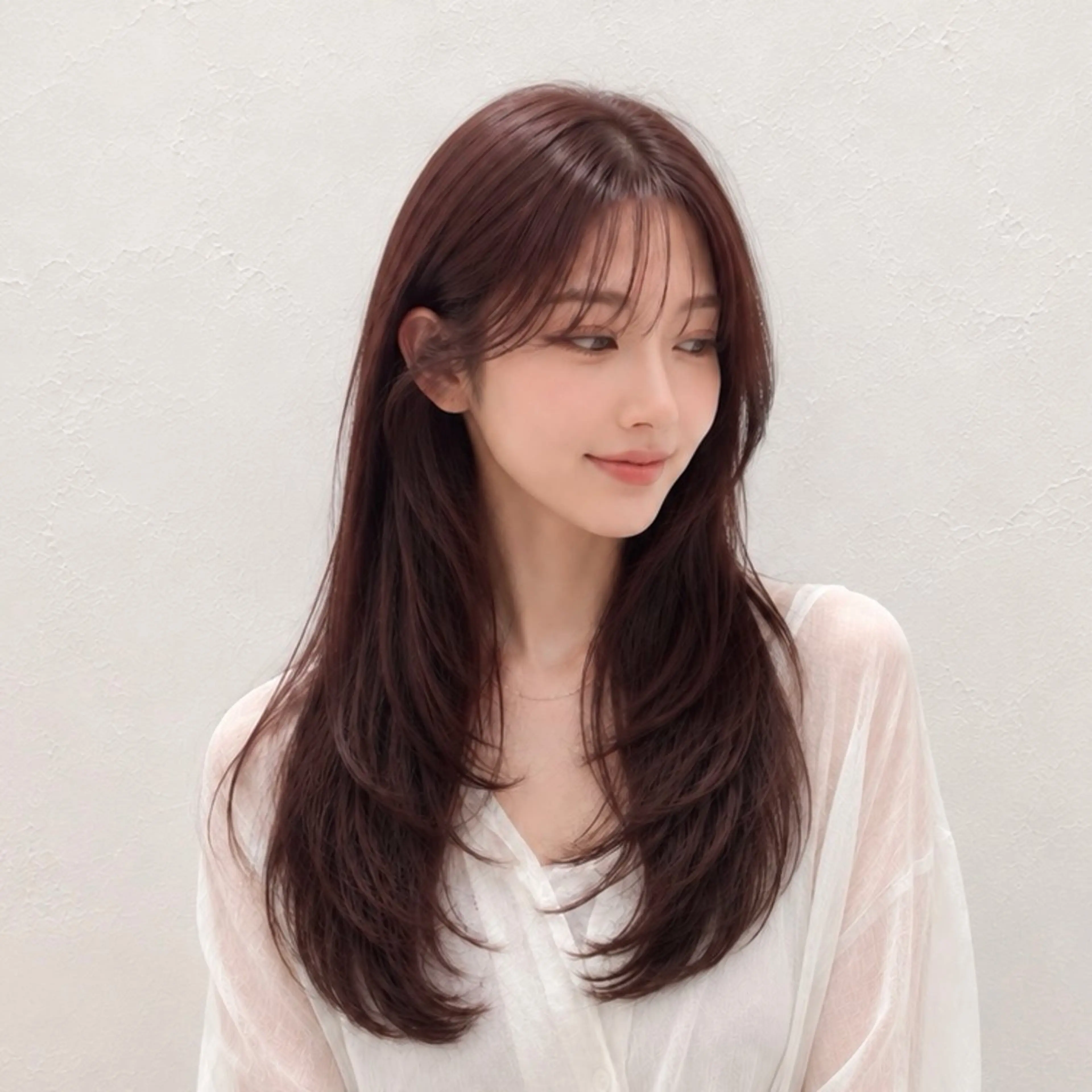 ロング カラー ブラウンカラー ピンクカラー ピンクブラウン レイヤーカット カット ヘアカラー 佐藤 舞のヘアスタイル