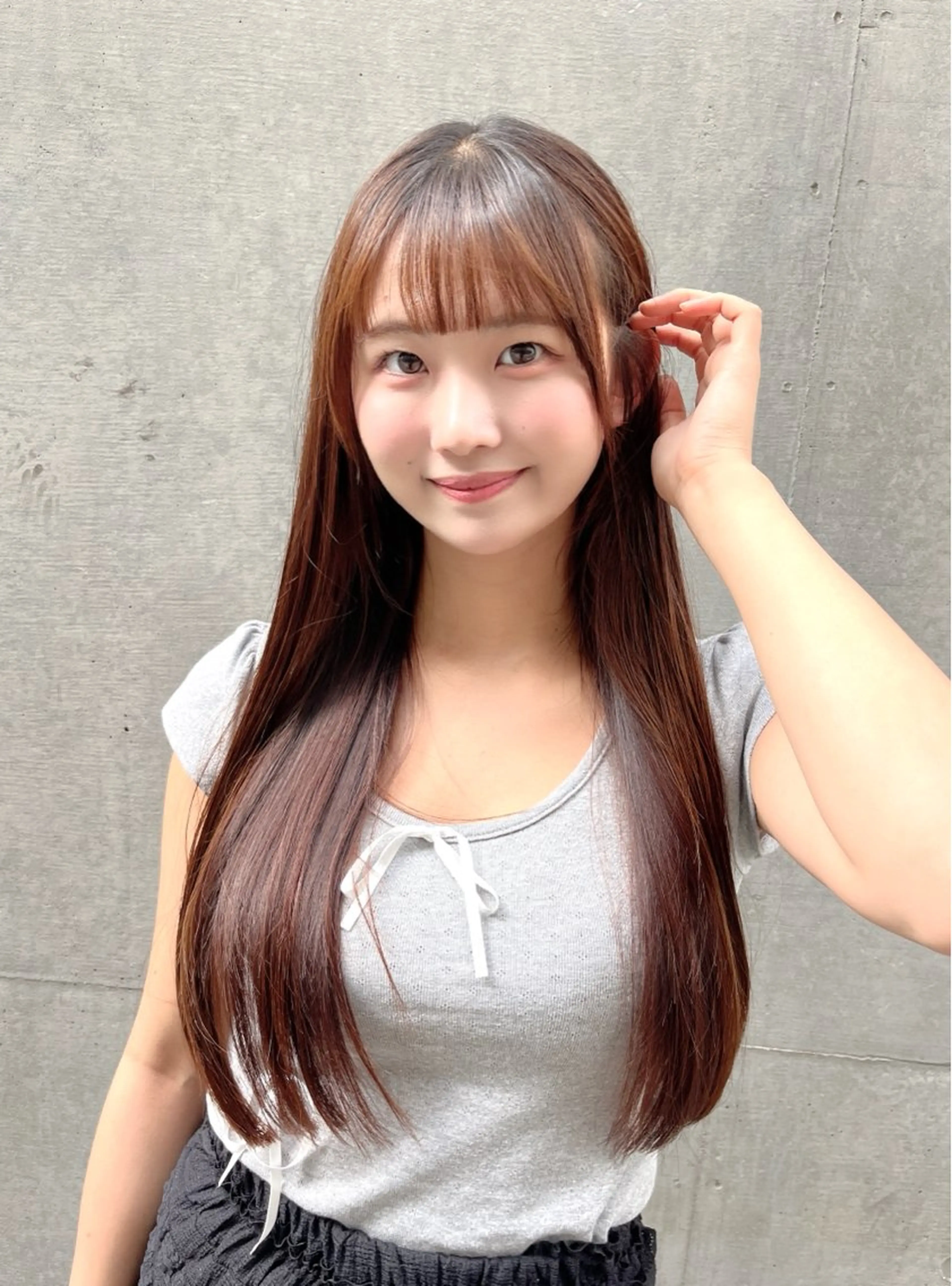 ロング 似合わせカット トリートメント カット ヘアカラー トリートメント ヘッドスパ 酸性ストレート/ 透明感カラー/中村利のヘアスタイル