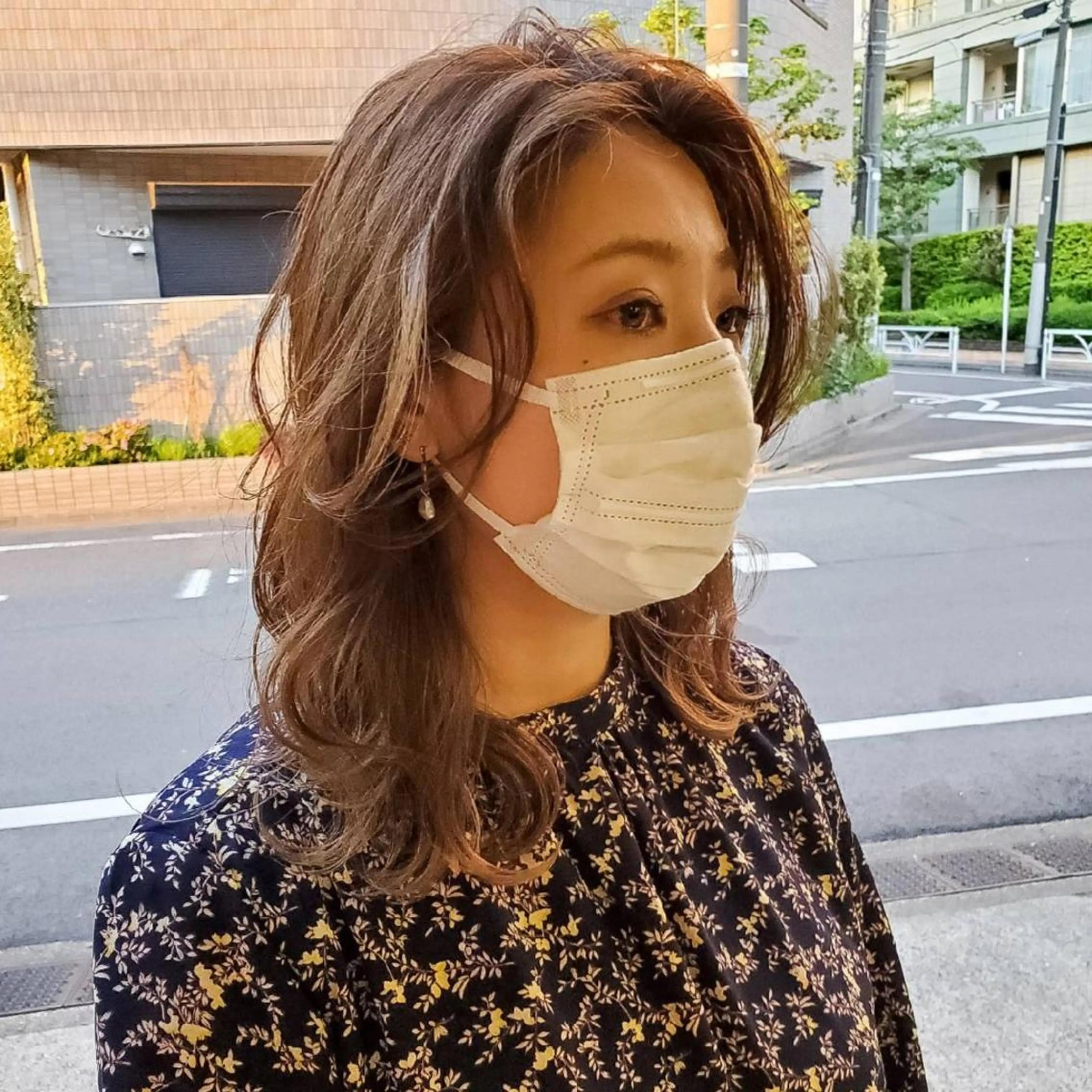セミロング カラー カット ヘアカラー トリートメント 韓国ヘア レイヤー くびれヘアMATSUのヘアスタイル
