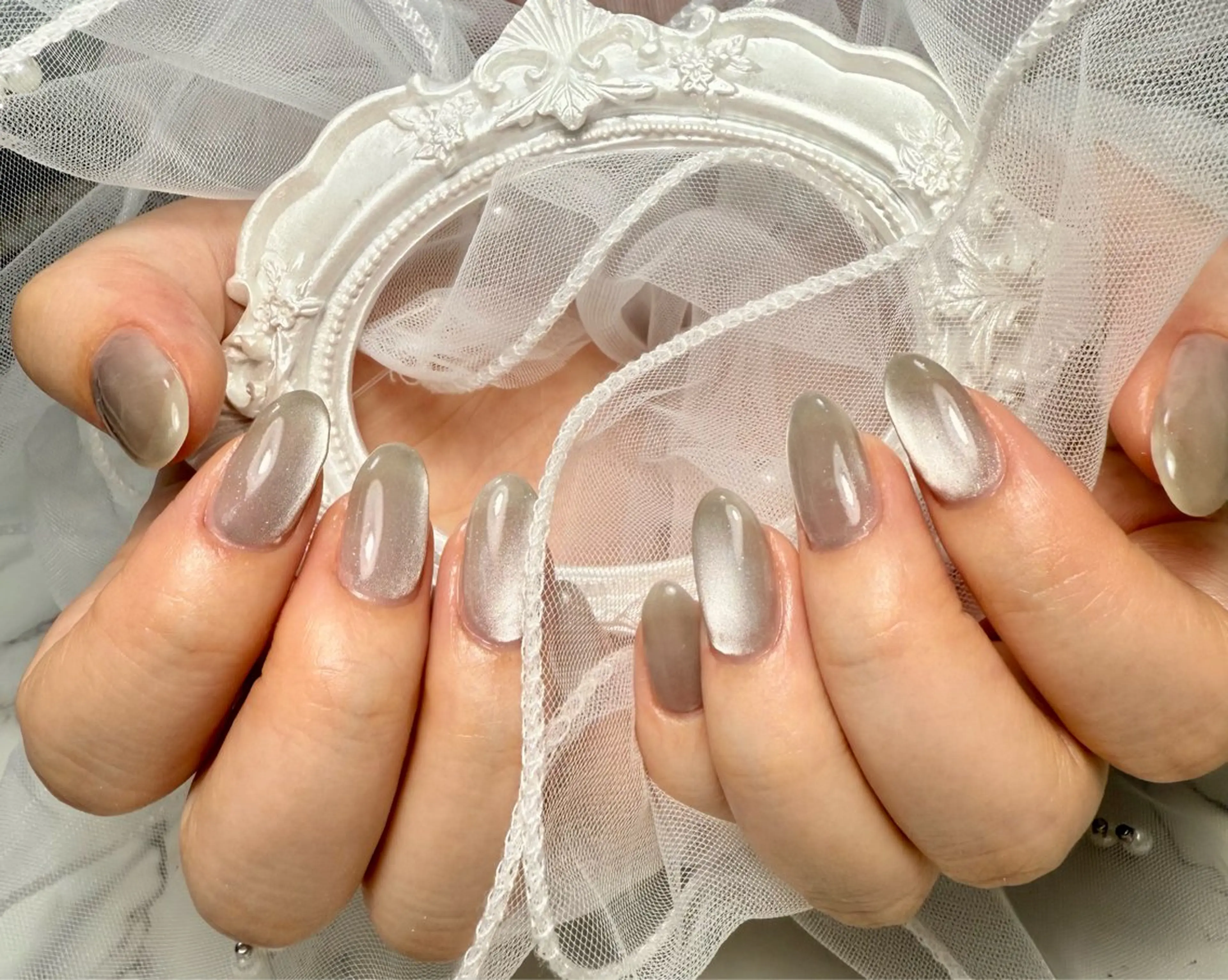 ネイル アートネイル フレンチネイル ガラスフレンチ 氷ネイル・うるうるネイル キラキラネイル Mai’s nailのネイルデザイン