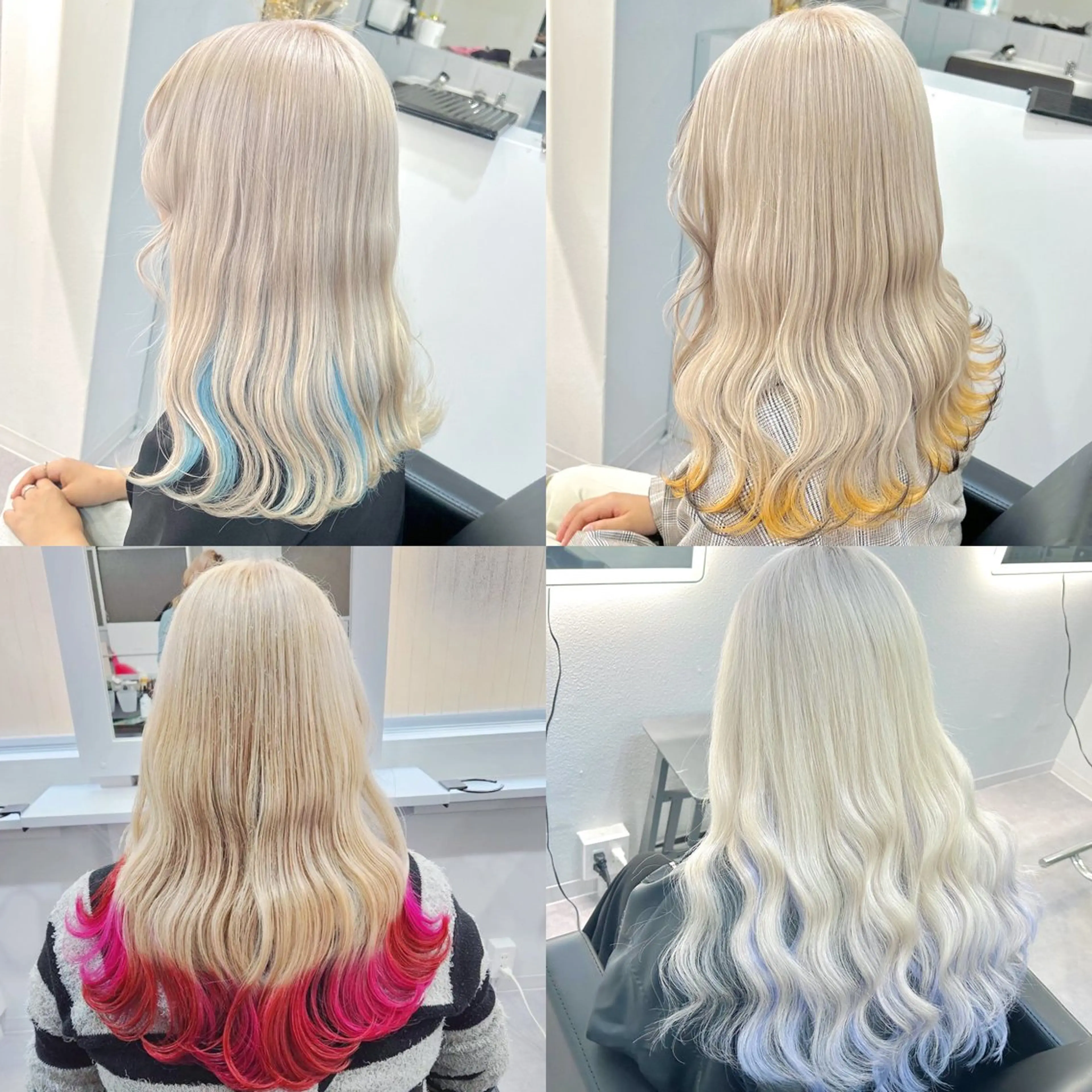 セミロング カラー ヘアカラー トリートメント ブリーチ&エクステ 🥀ケアカラー特化のヘアスタイル
