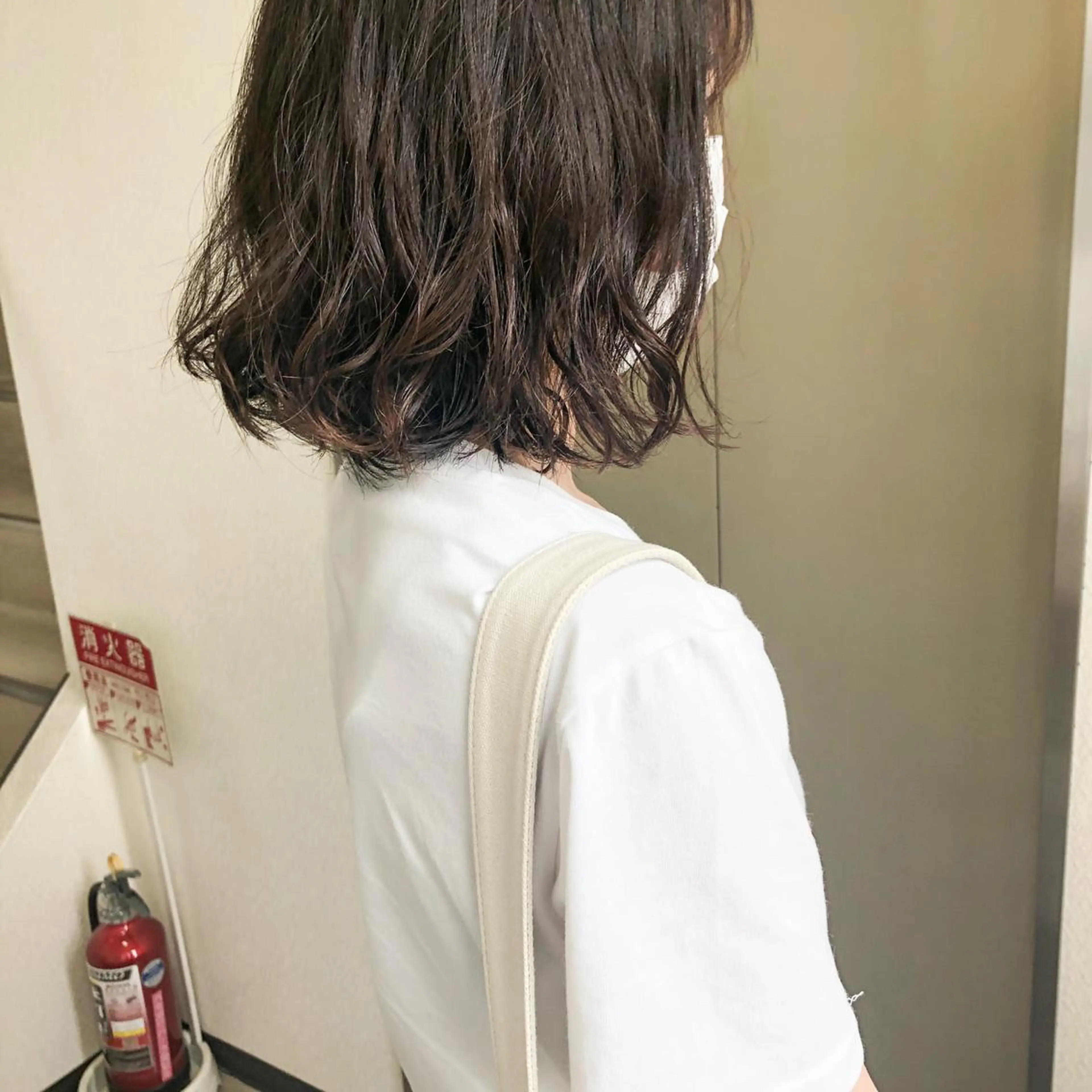 ミディアム パーマ ミディアムパーマ ボブ カット パーマ 水野 雪 /パーマ/暖色カラーのヘアスタイル