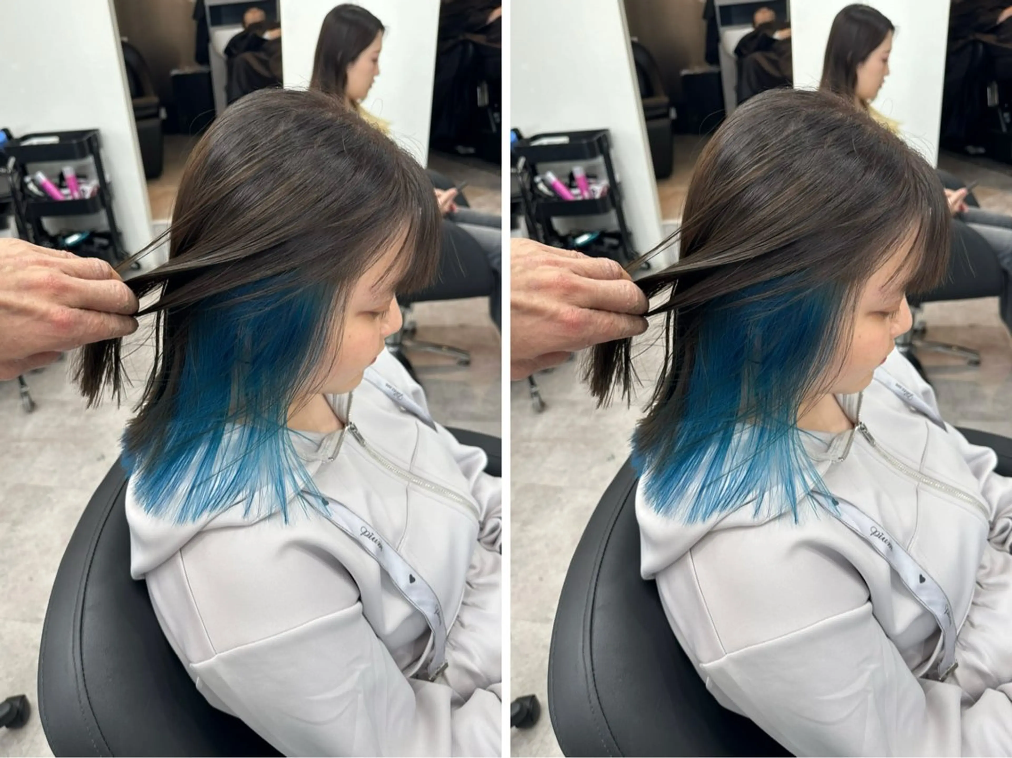 ミディアム カット ヘアカラー トリートメント 🫧とぅるん艶髪🫧 透明感カラー×猿渡のヘアスタイル