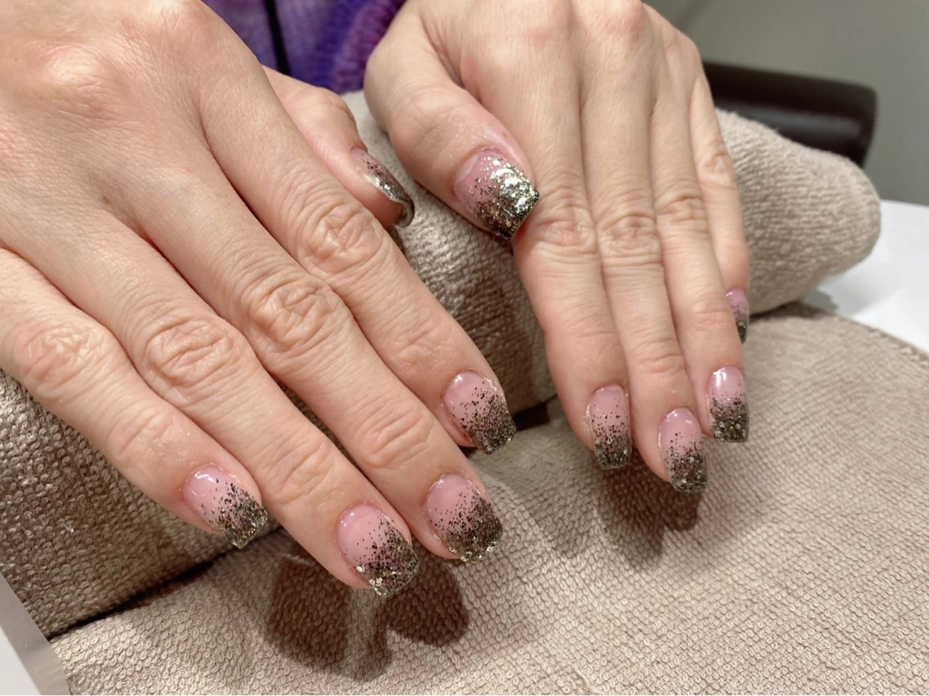 ネイル フットネイル グラデーション ラメ(グリッター) ラメグラデーション ワンカラーネイル nail今村 澪奈のネイルデザイン