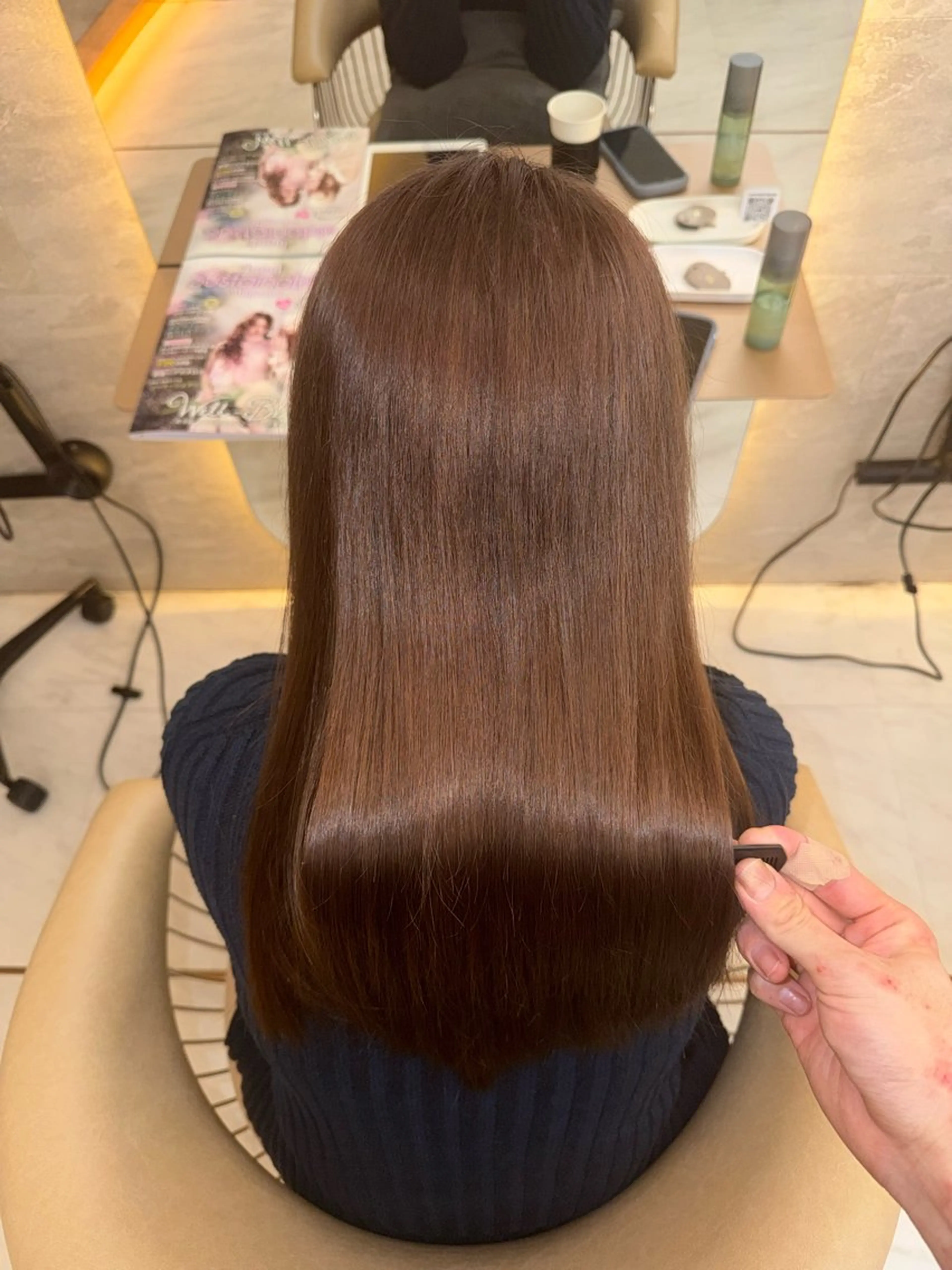 ロング カット 縮毛矯正 顔周り/韓国レイヤー /髪質改善/小原幹太のヘアスタイル