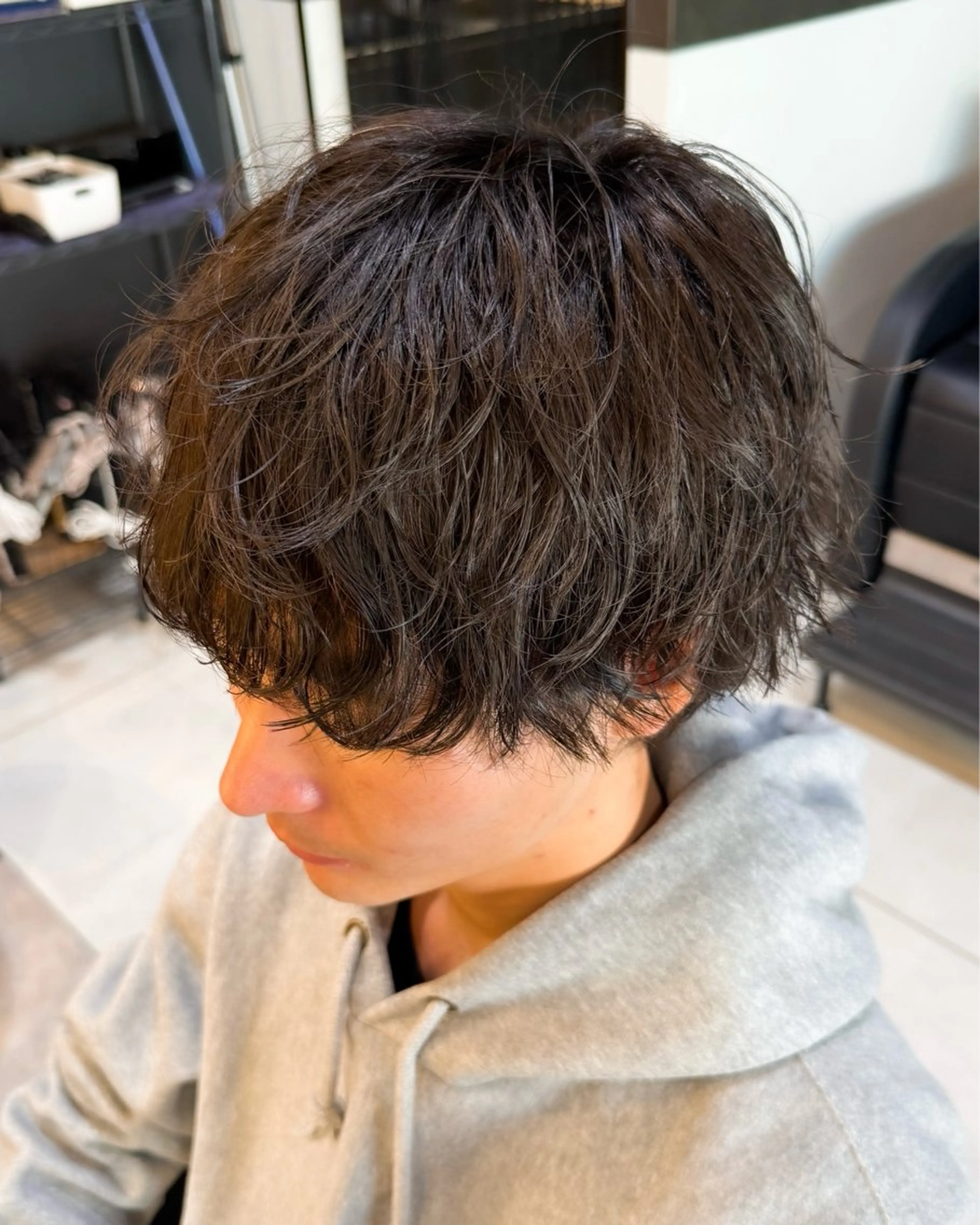 パーマ メンズ カット パーマ トリートメント レディースモデル募集 無料/田中海斗のヘアスタイル