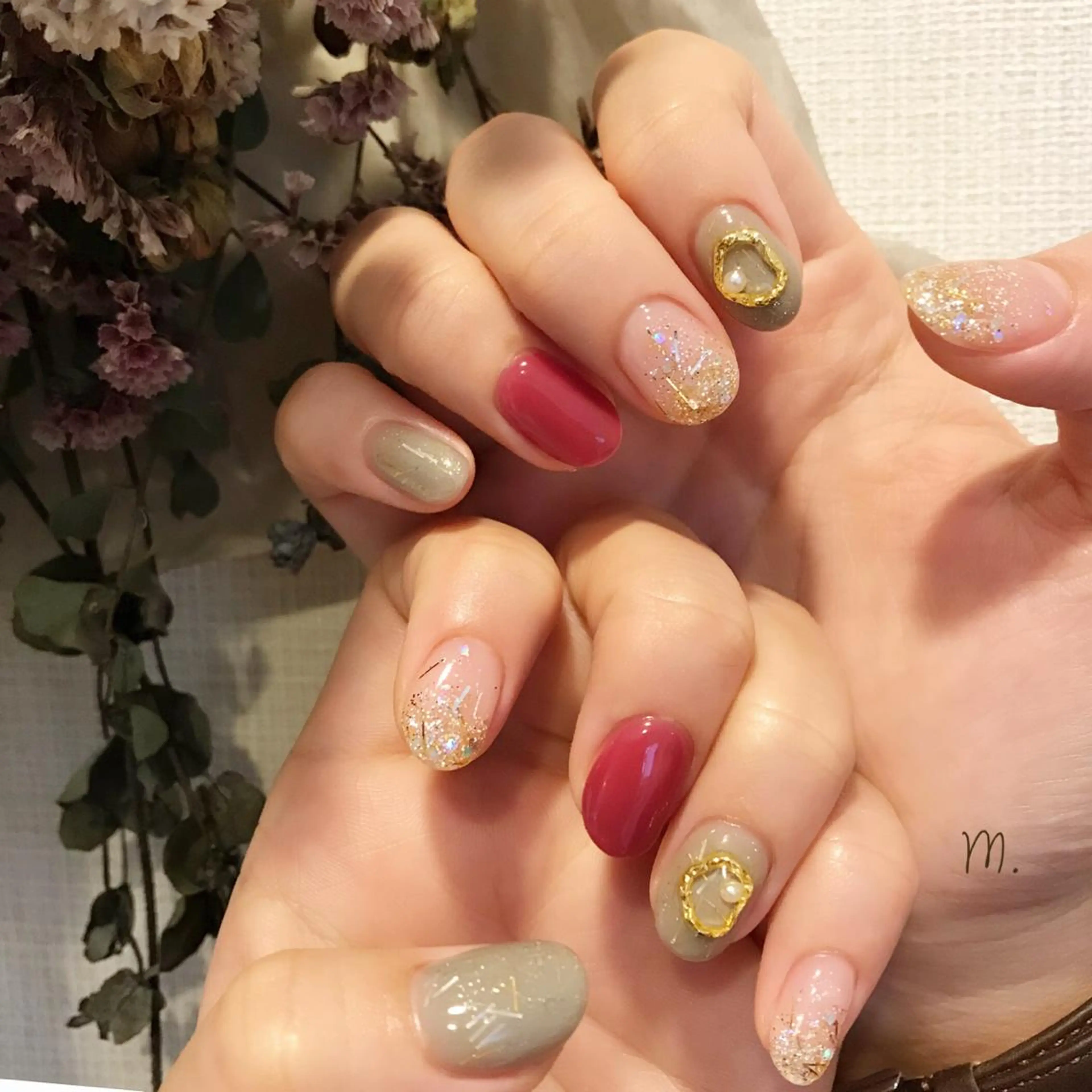 ネイル ラメ(グリッター) ハンドネイル Nakazawa Mayuのネイルデザイン