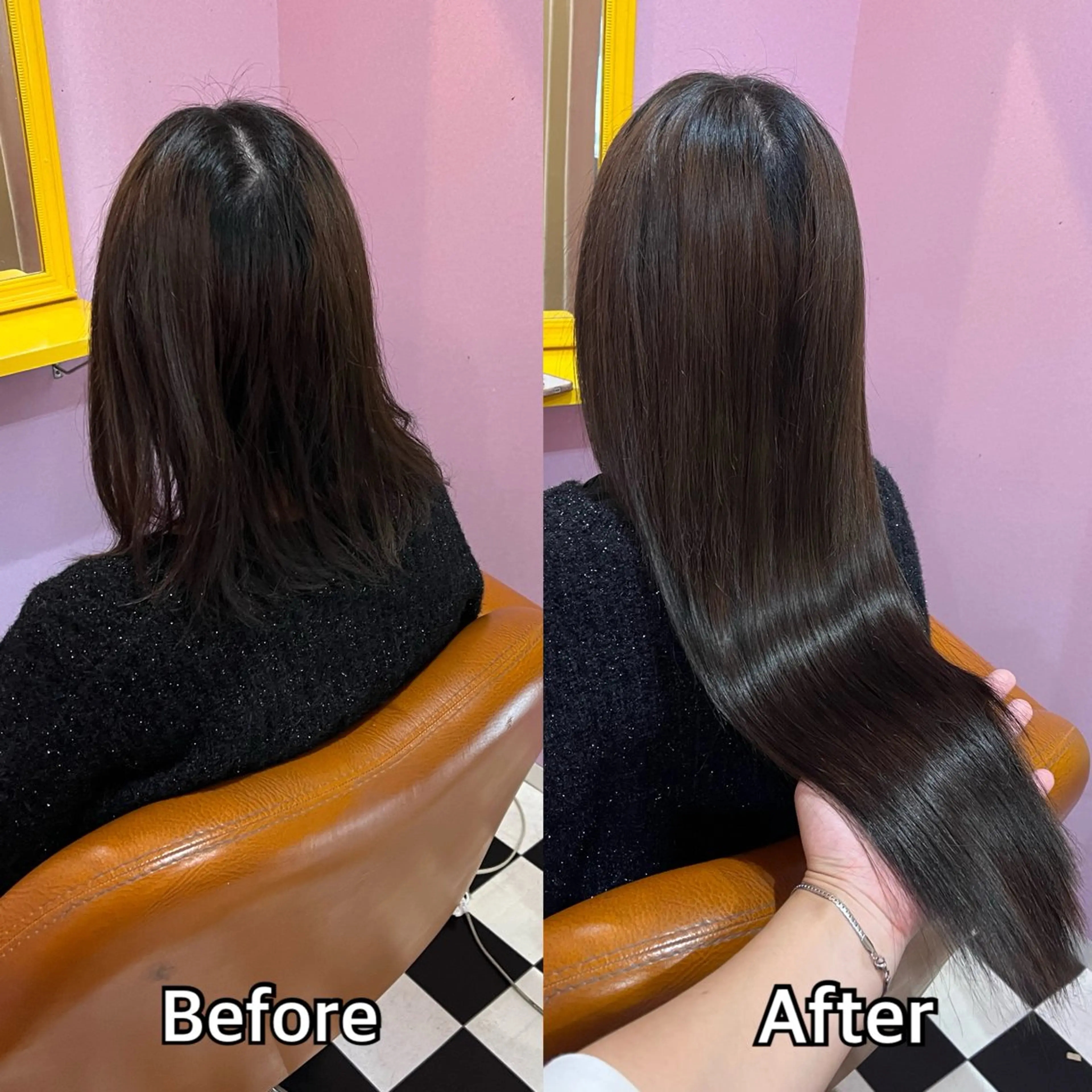 ロング シール＋ちび編み込み エクステ梅田🐨のヘアスタイル