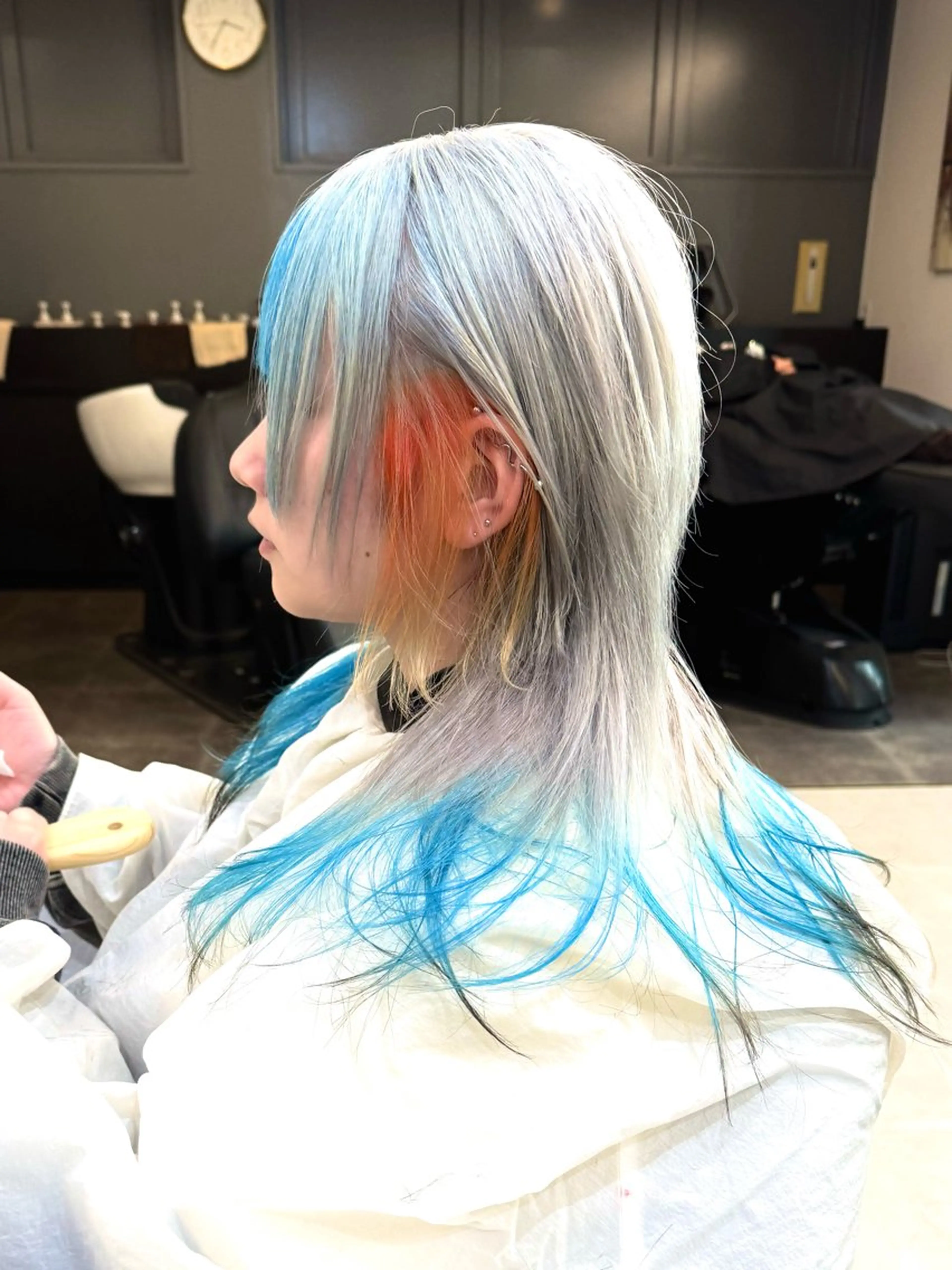 ミディアム カラー ハイトーンカラー デザインカット レイヤーカット ウルフカット カット ヘアカラー トリートメント ハイトーン/レイヤー /ウルフ⭐️永田⭐️のヘアスタイル