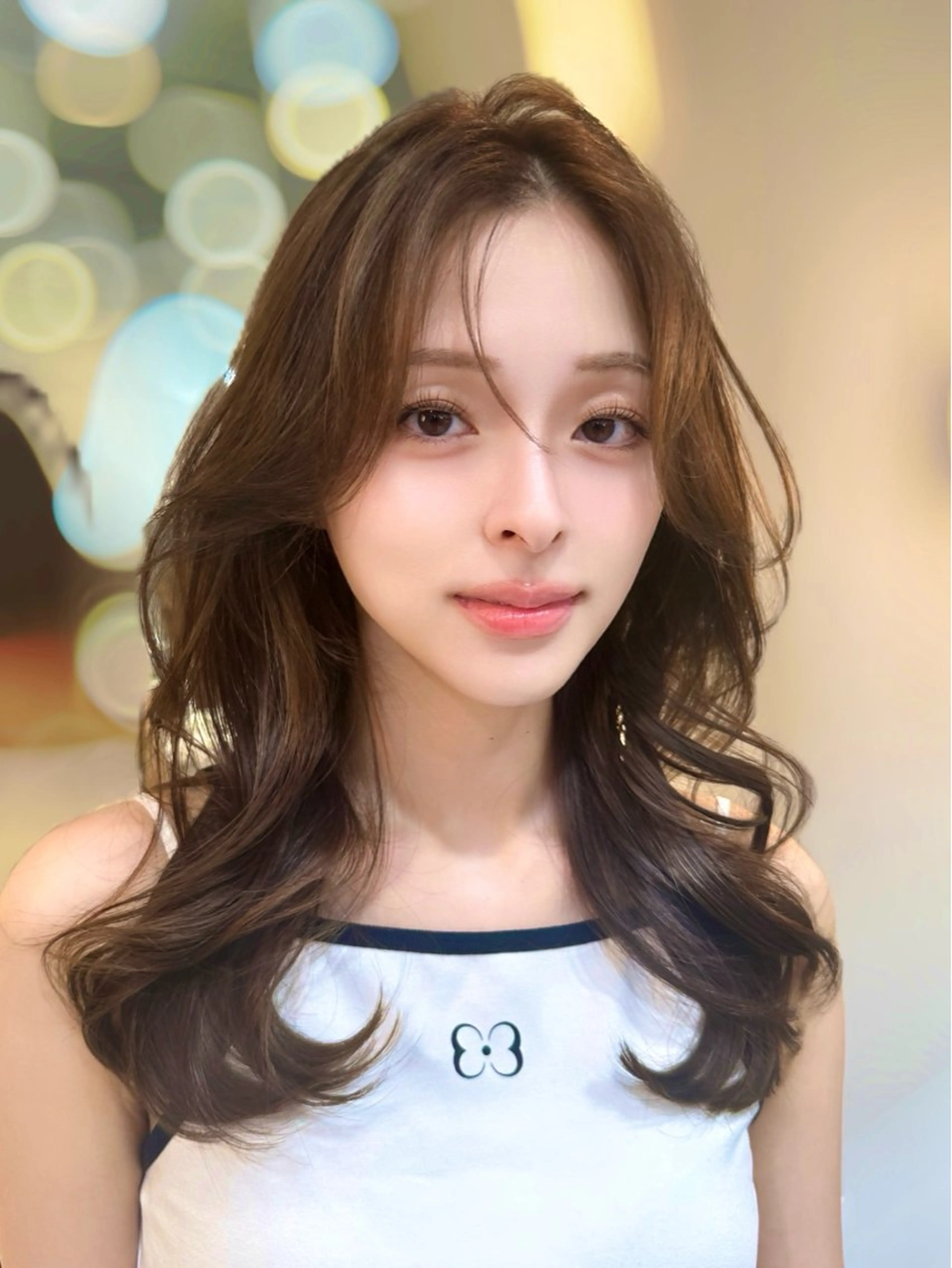 セミロング カラー カット ヘアカラー トリートメント 新宿/韓国レイヤー 髪質改善カラー/角所のヘアスタイル