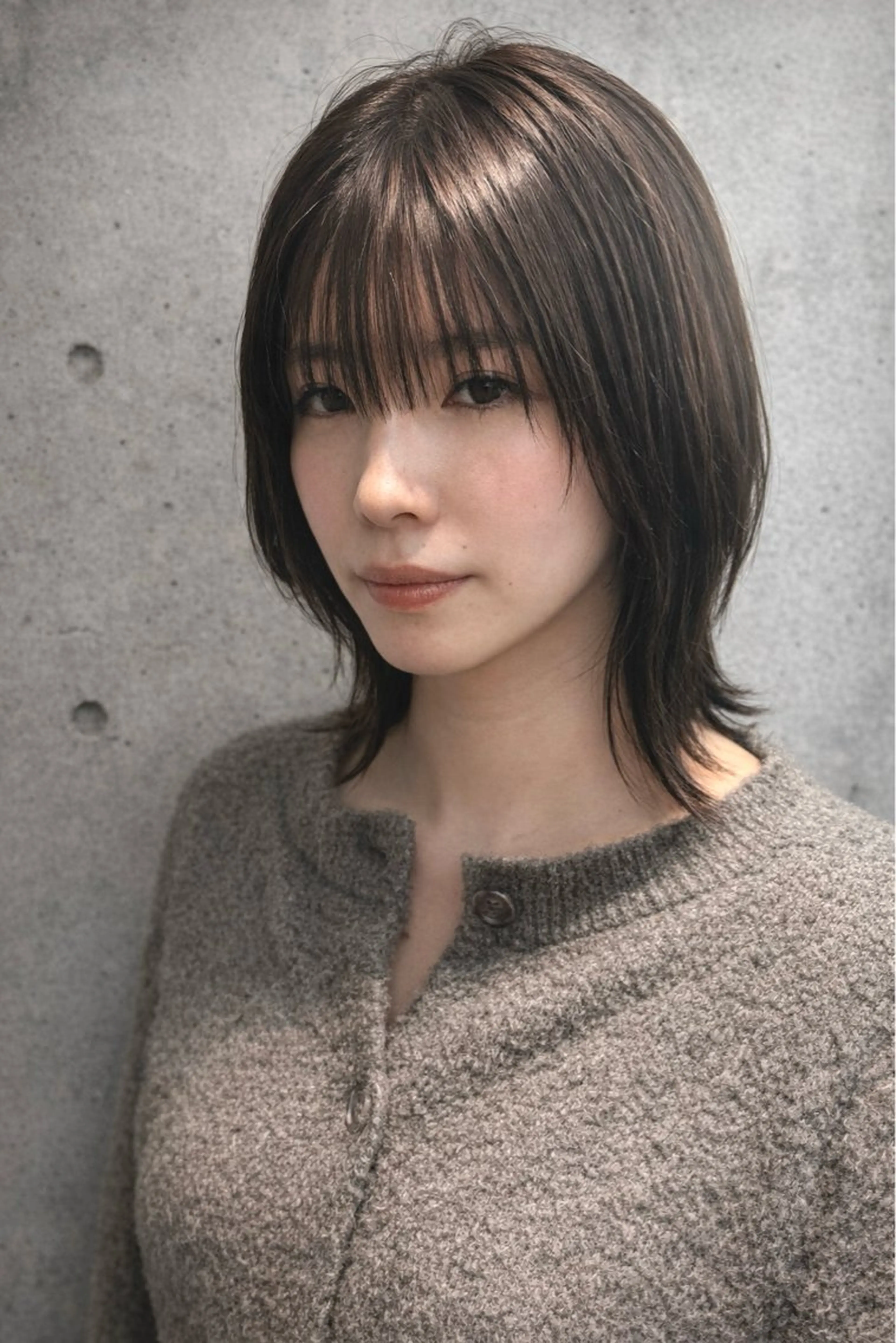 ミディアム カラー ボブレイヤー ブラウンカラー ココアブラウン ボブ 伸ばしかけ terra✂️ 佐伯 尚哉のヘアスタイル