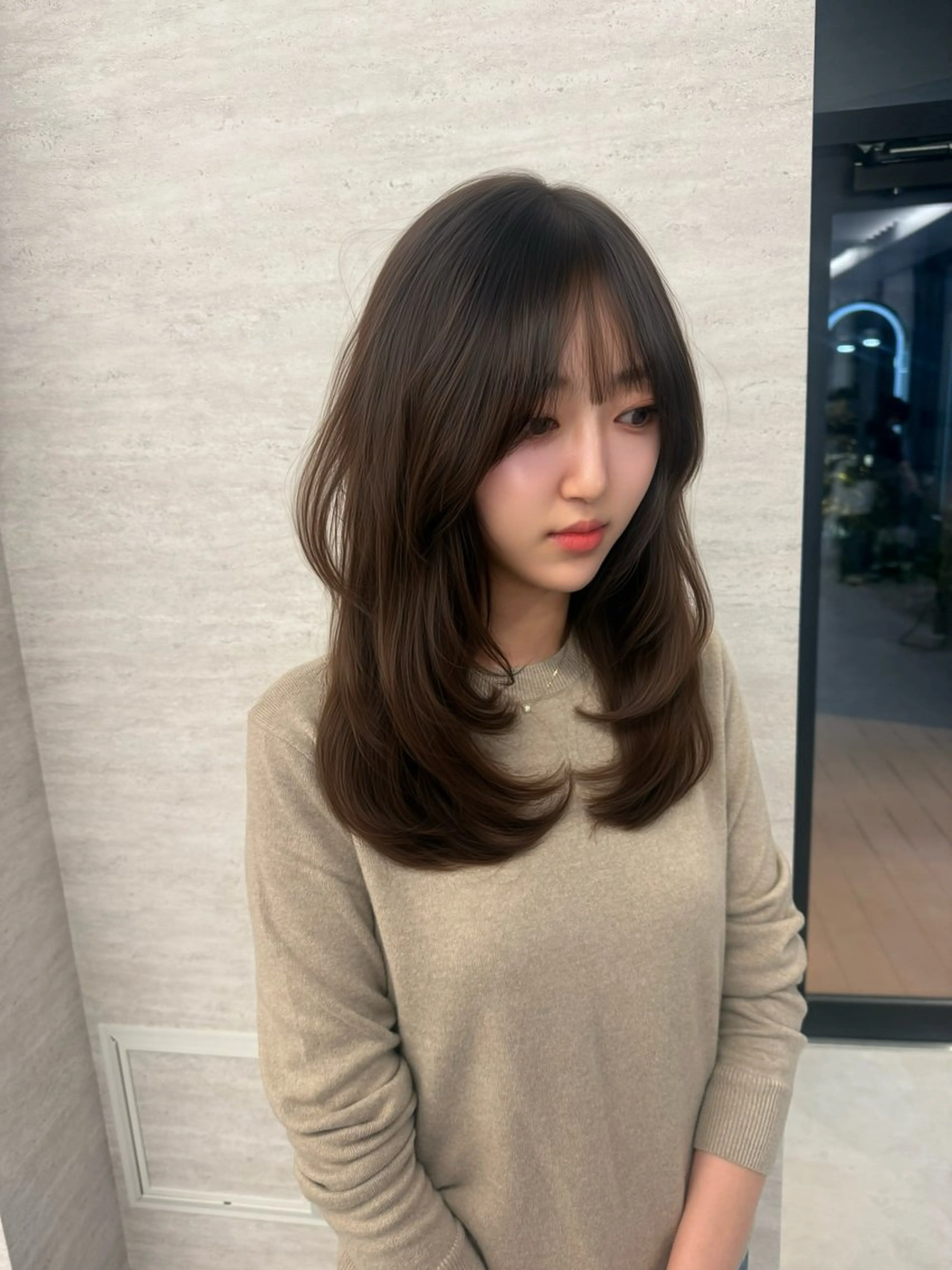 セミロング 本場韓国ヘア特化 아이비/Aibiのヘアスタイル