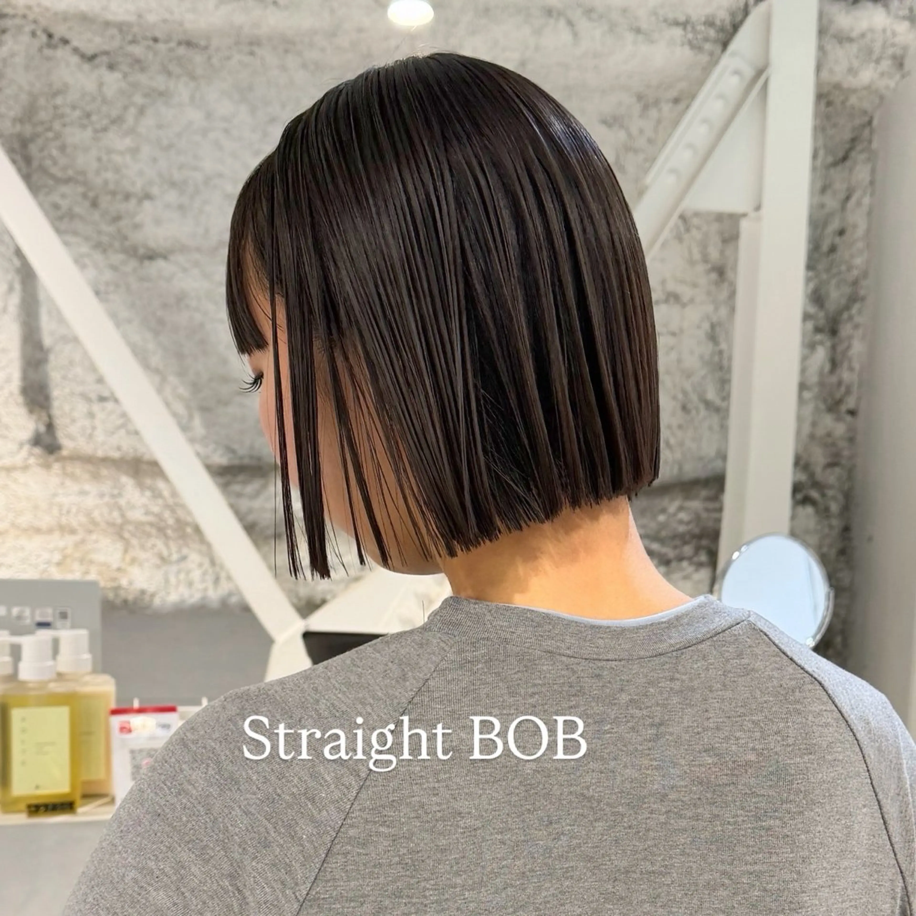 ショート パーマ カット 縮毛矯正 切りっぱなしBOB 職人💜Anzuのヘアスタイル