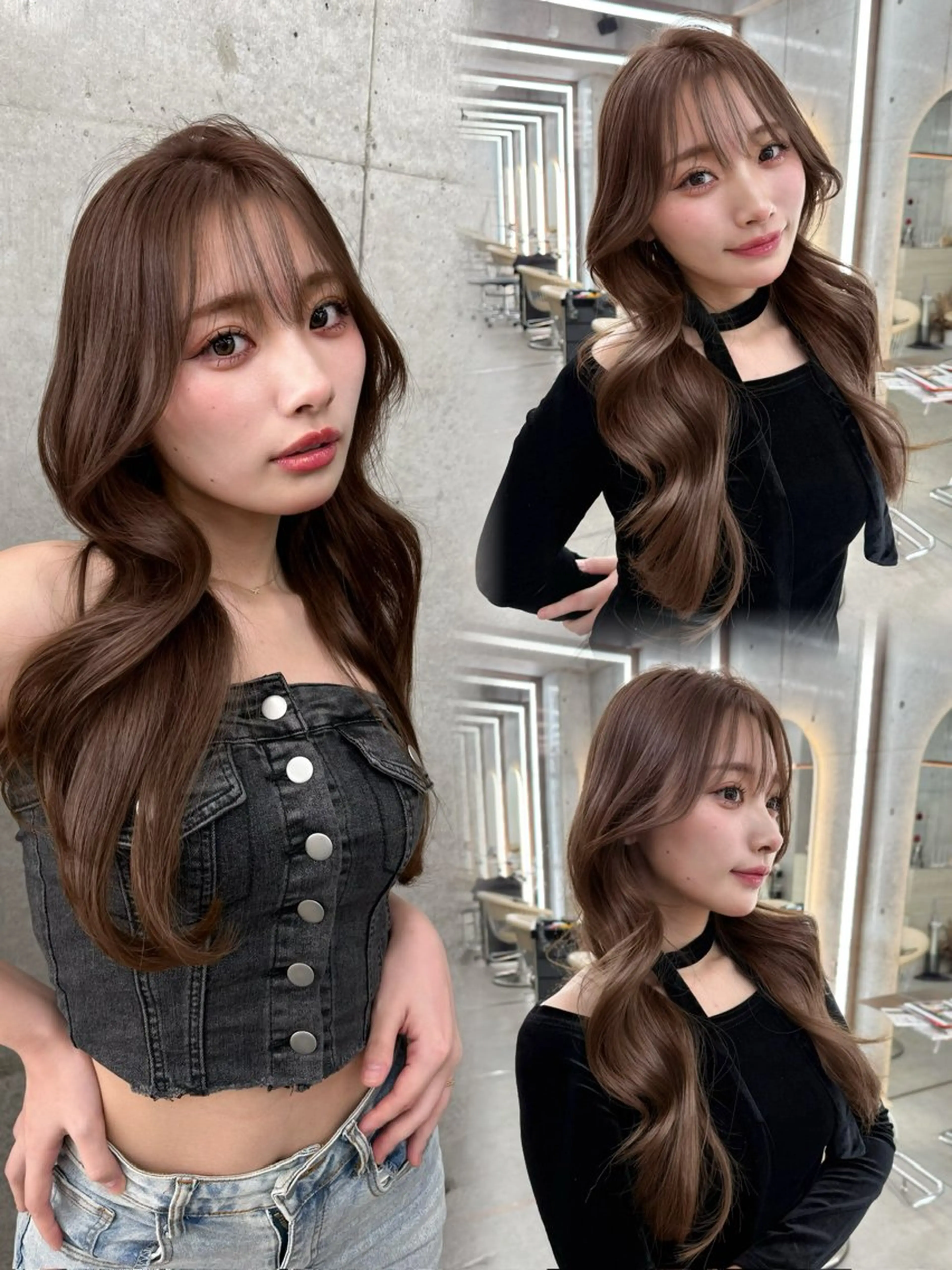 ミディアム カラー 髪質改善|透明 感カラー🩵レイヤーのヘアスタイル