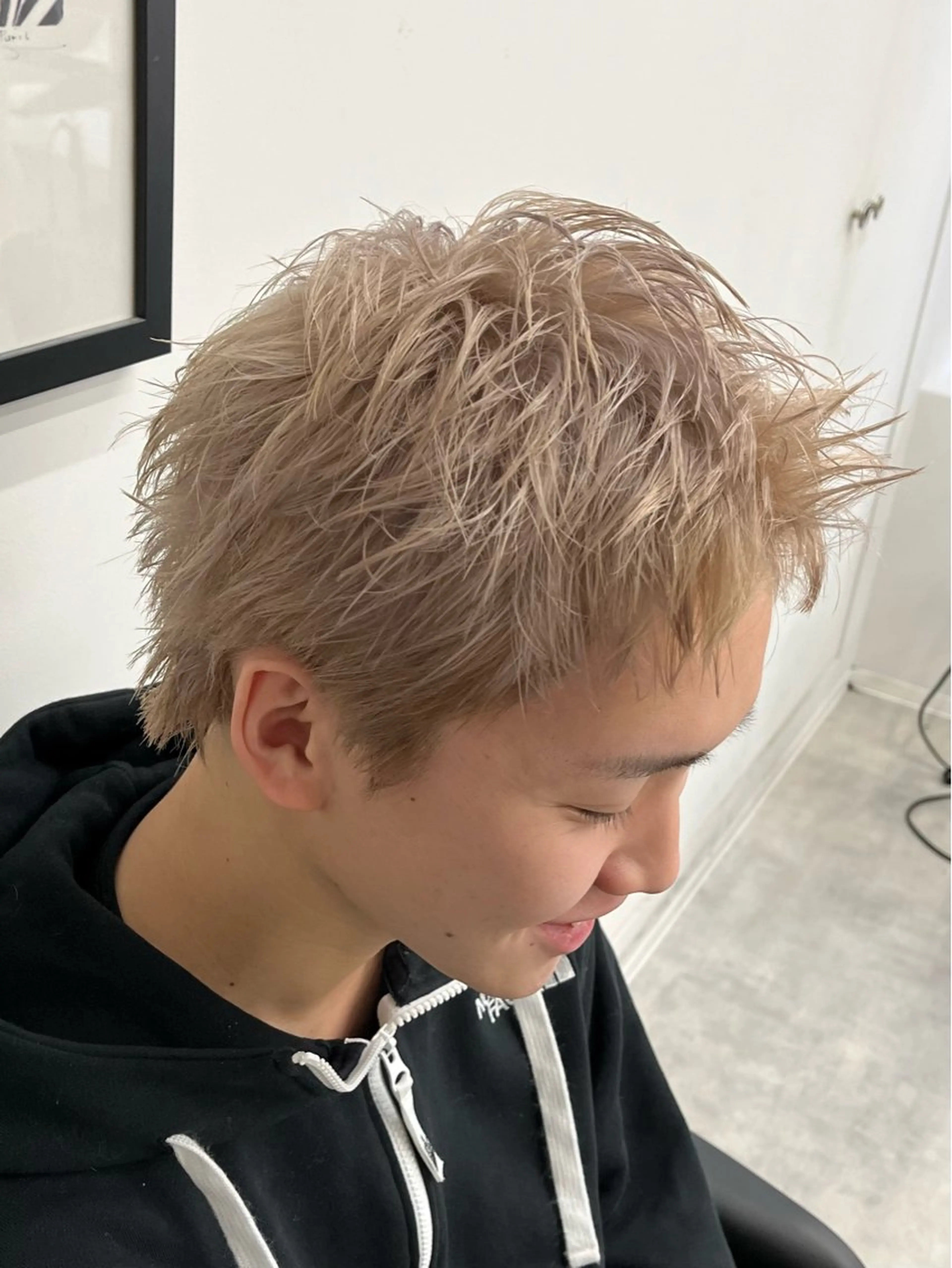 ショート カラー ブロンド ショートヘア カット ヘアカラー 新潟メンズパーマ 新潟駅/小田拓実のヘアスタイル