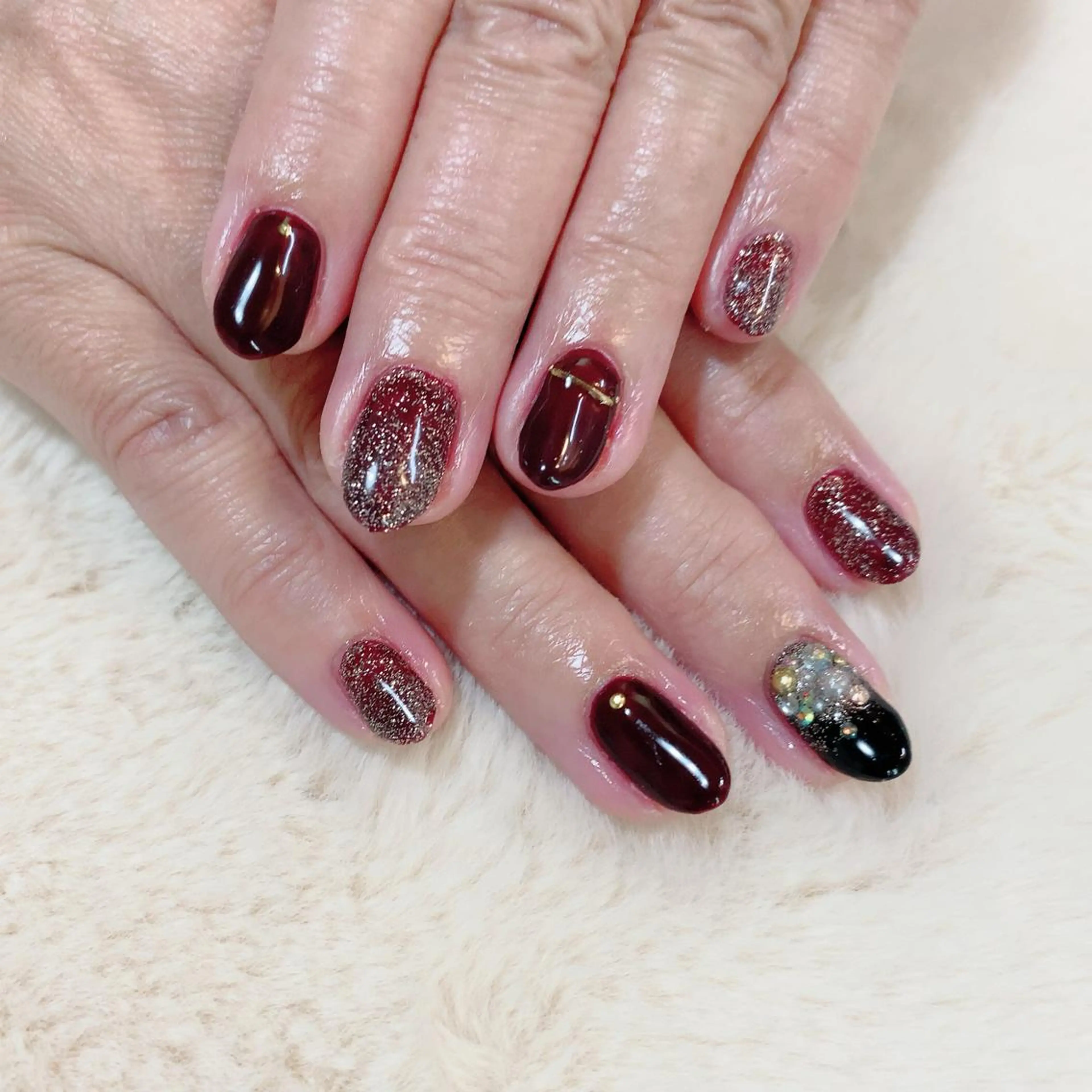 ネイル 冬ネイル YAS 青柳 安代のネイルデザイン