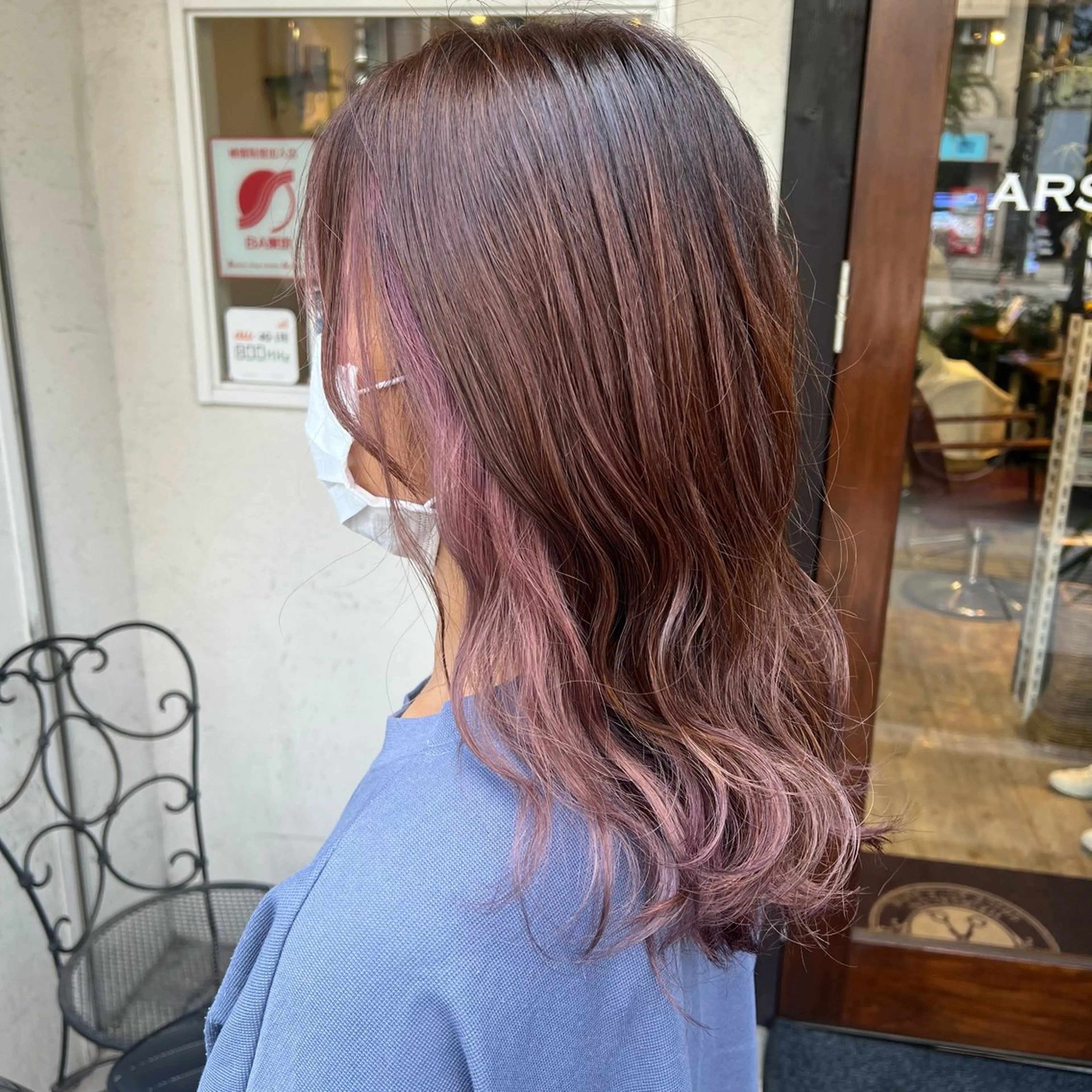 セミロング カラー ヘアアレンジ インナーカラー 鳴海 宰翔のヘアスタイル