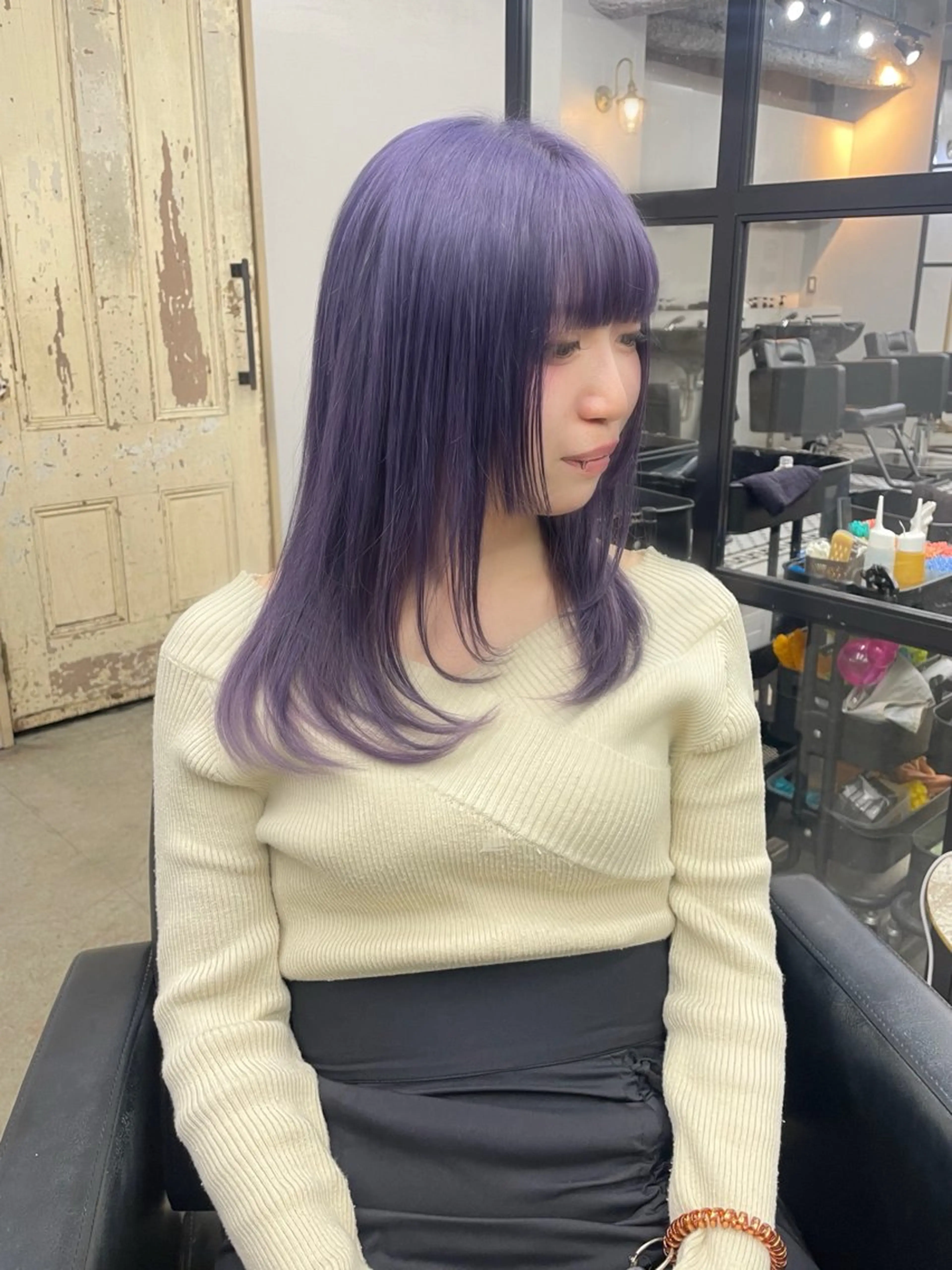 ロング カラー 新宿/韓国ヘア/ 髪質改善ストレートのヘアスタイル