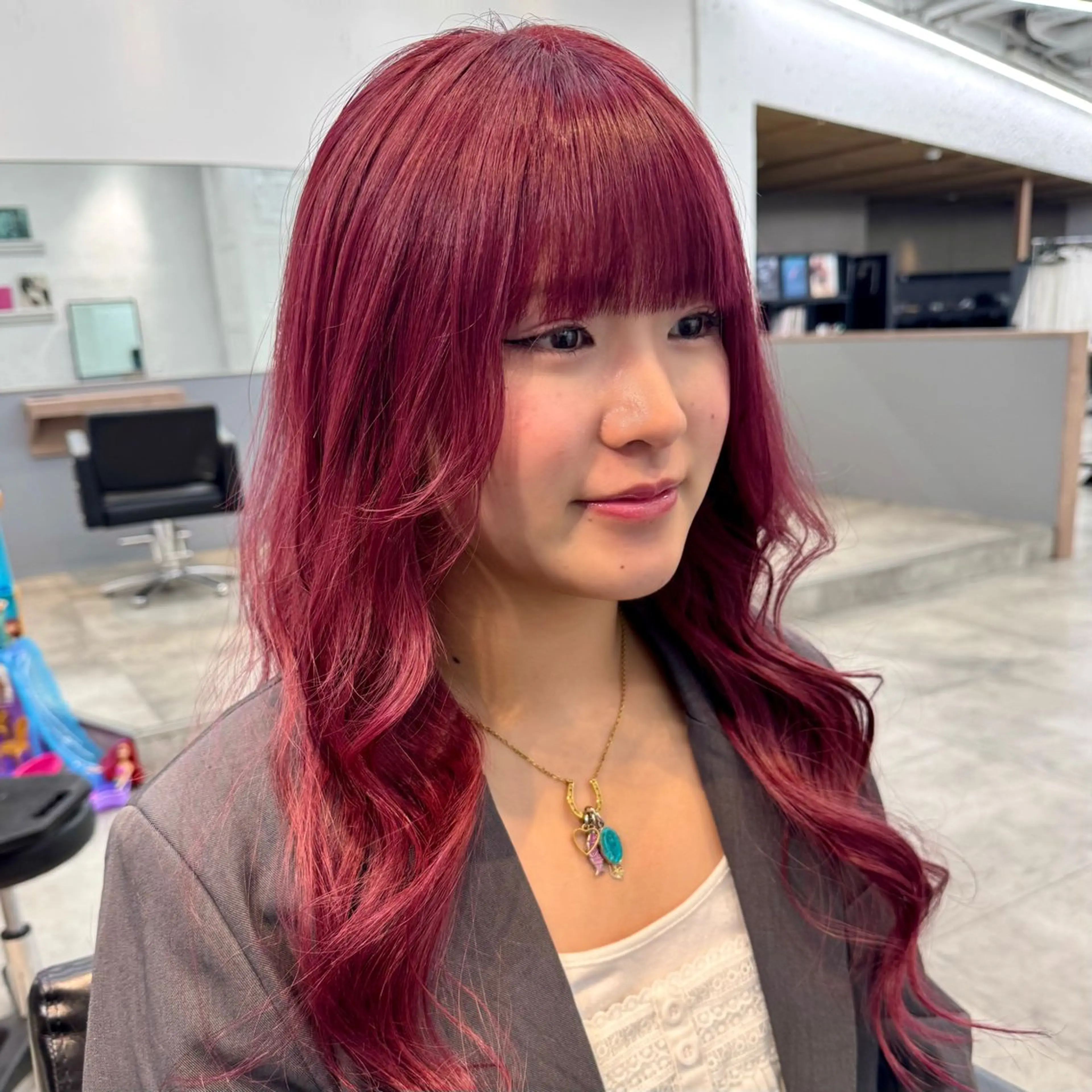 セミロング カラー ヘアアレンジ ブリーチ ピンクカラー 暖色/ショート/ボブ /hana🌸のヘアスタイル