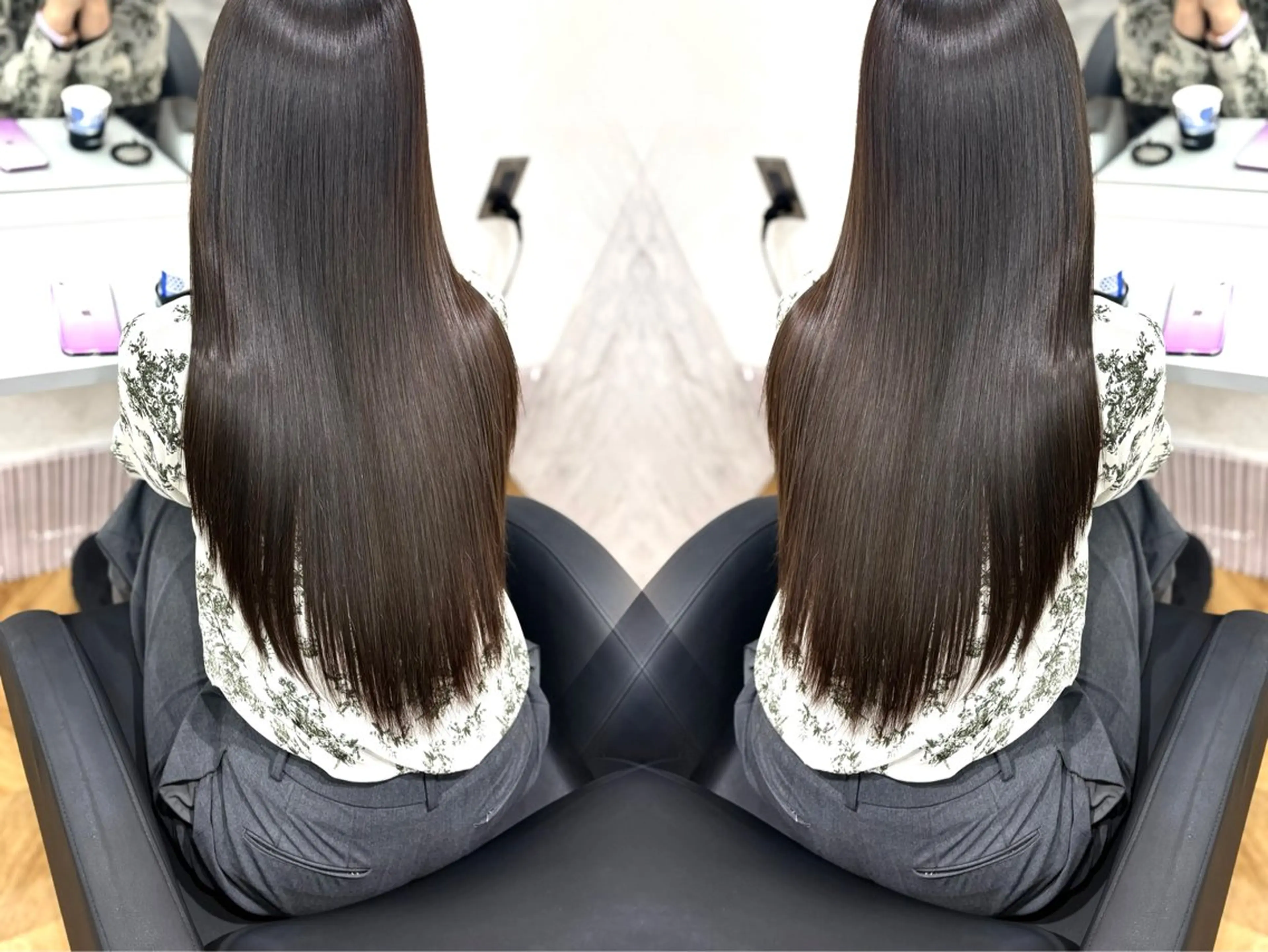 【最高峰✨髪質改善】カット＋美髪縮毛矯正＋ULTOWA orリンゴ幹細胞Tr （ナノスチーム・超音波付き🫧）の写真