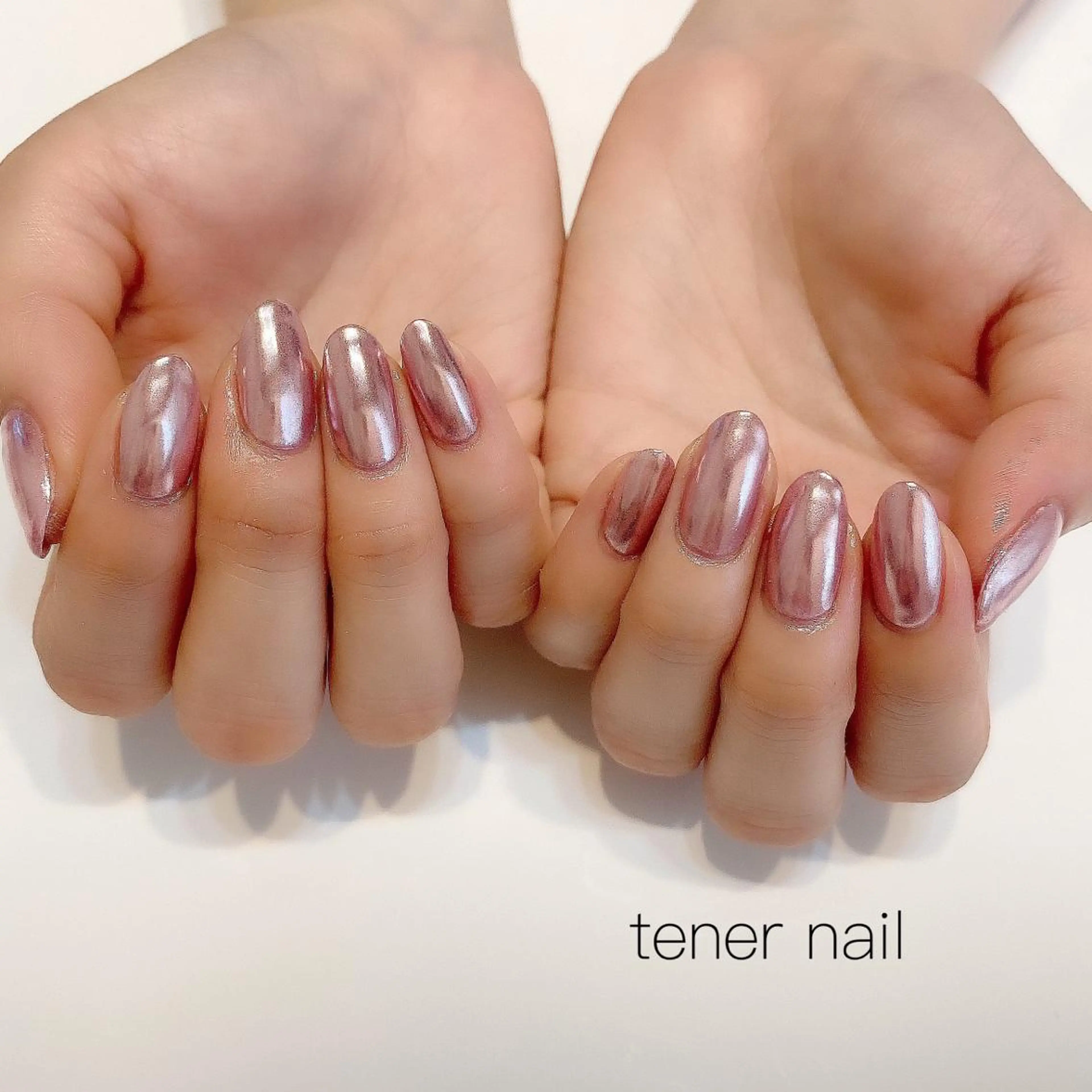 ネイル ミラーネイル ピンク テネルネイル tener nailのネイルデザイン