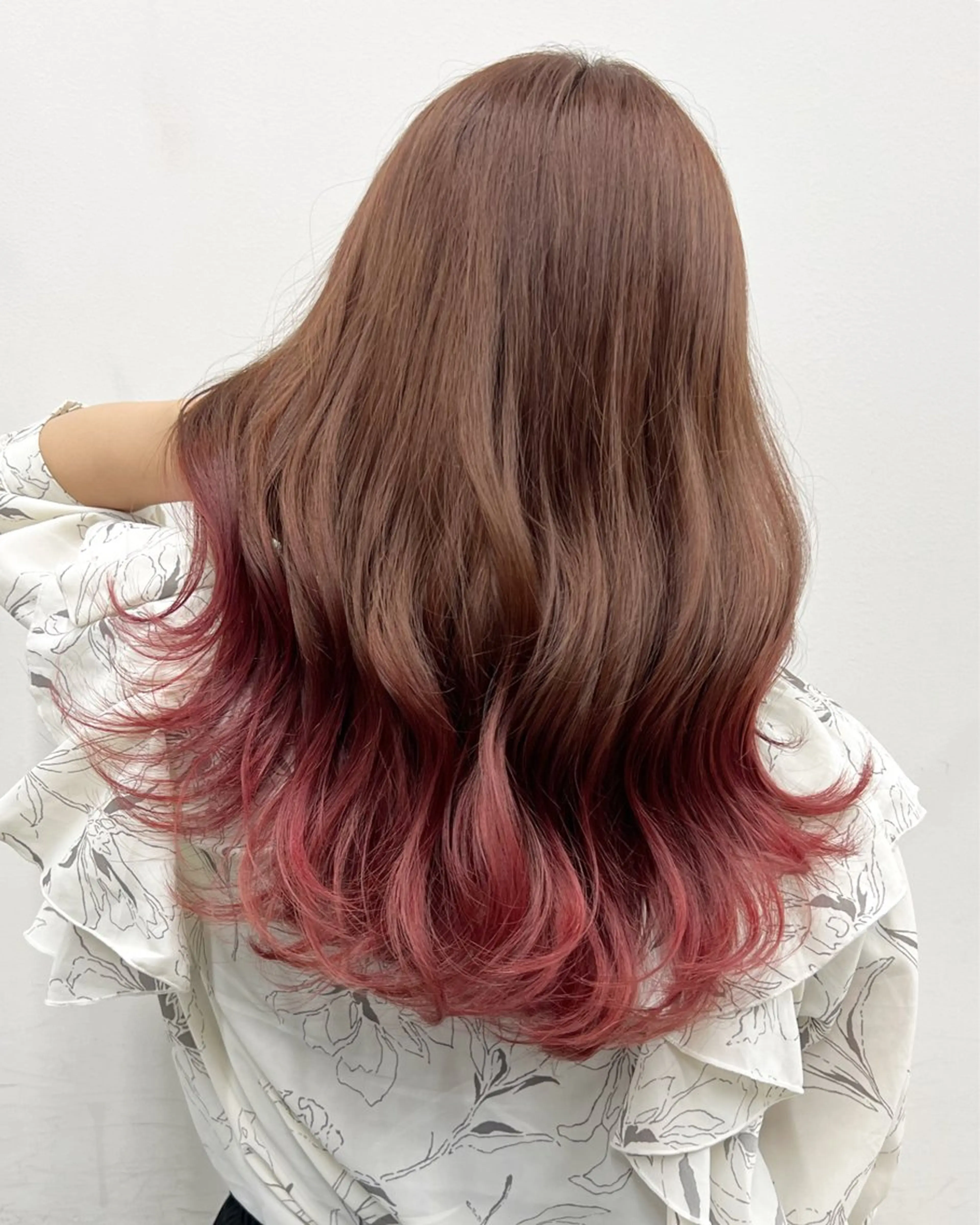 セミロング ピンクブラウン ヘアカラー トリートメント 【ブリーチカラー】 🌈ALIVE若山葵のヘアスタイル