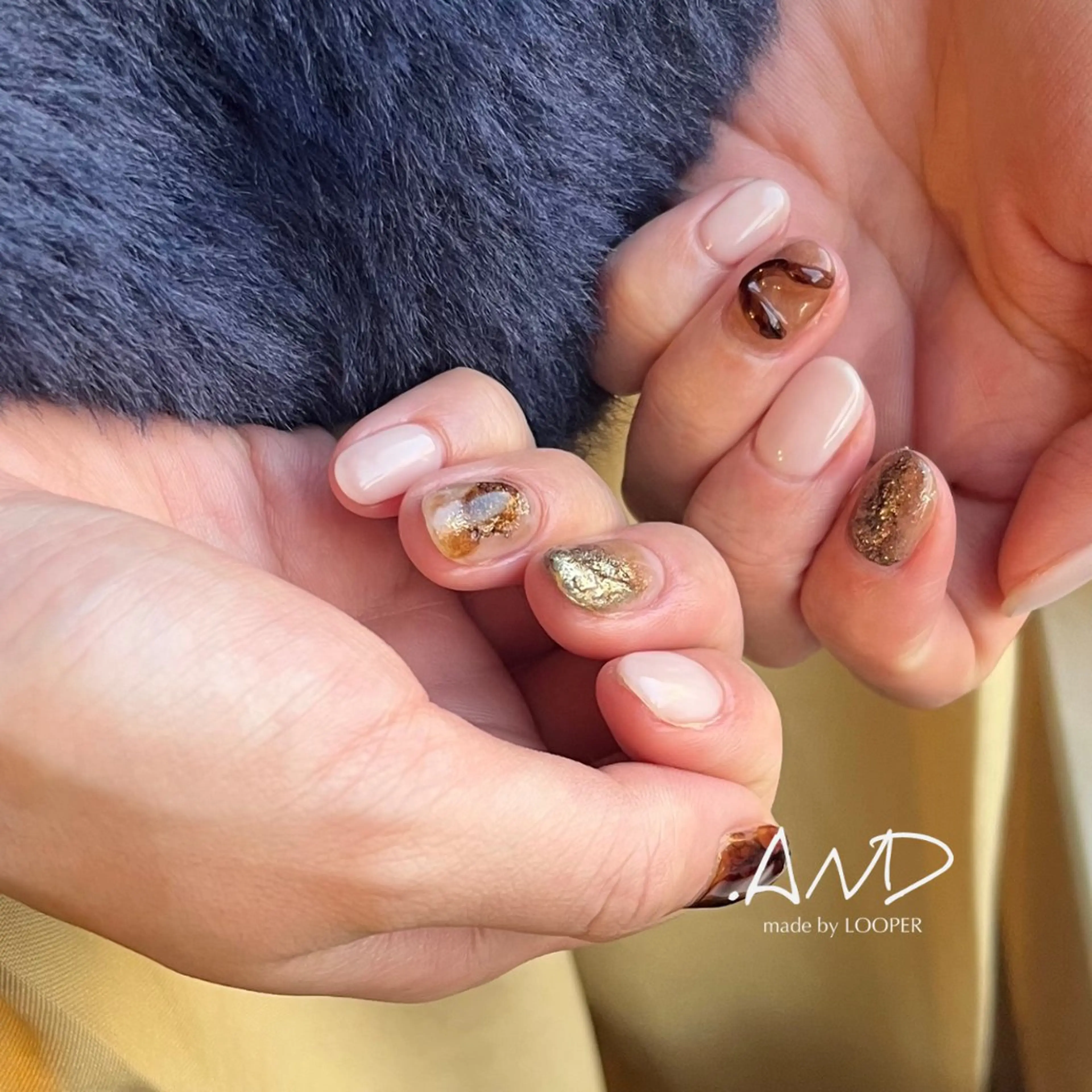 ネイル アートネイル ニュアンスネイル ハンドネイル LOOPER所属・mzh ...のネイルデザイン