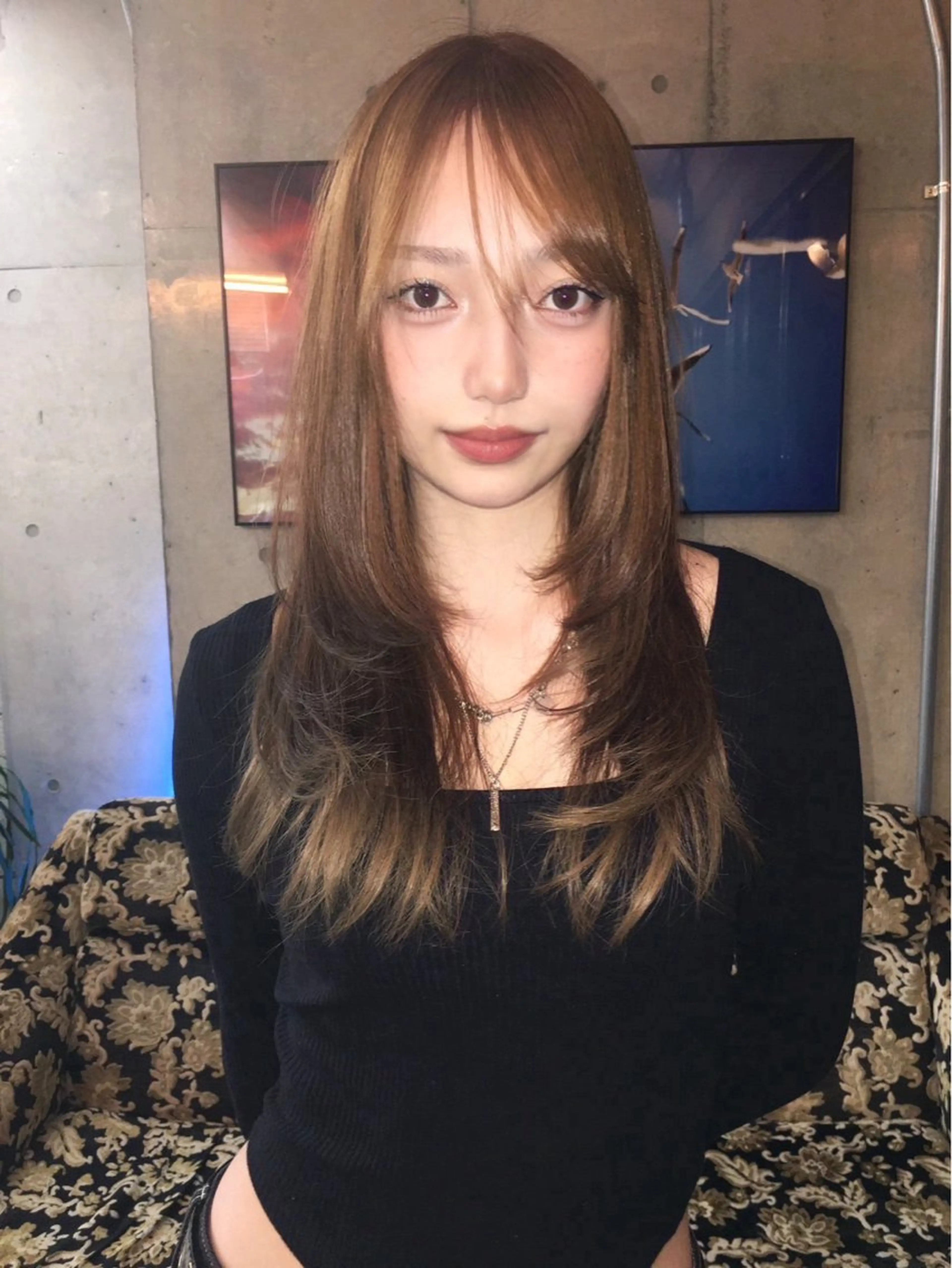 セミロング レイヤーカット カット ヘアカラー 浅沼 伸昌のヘアスタイル
