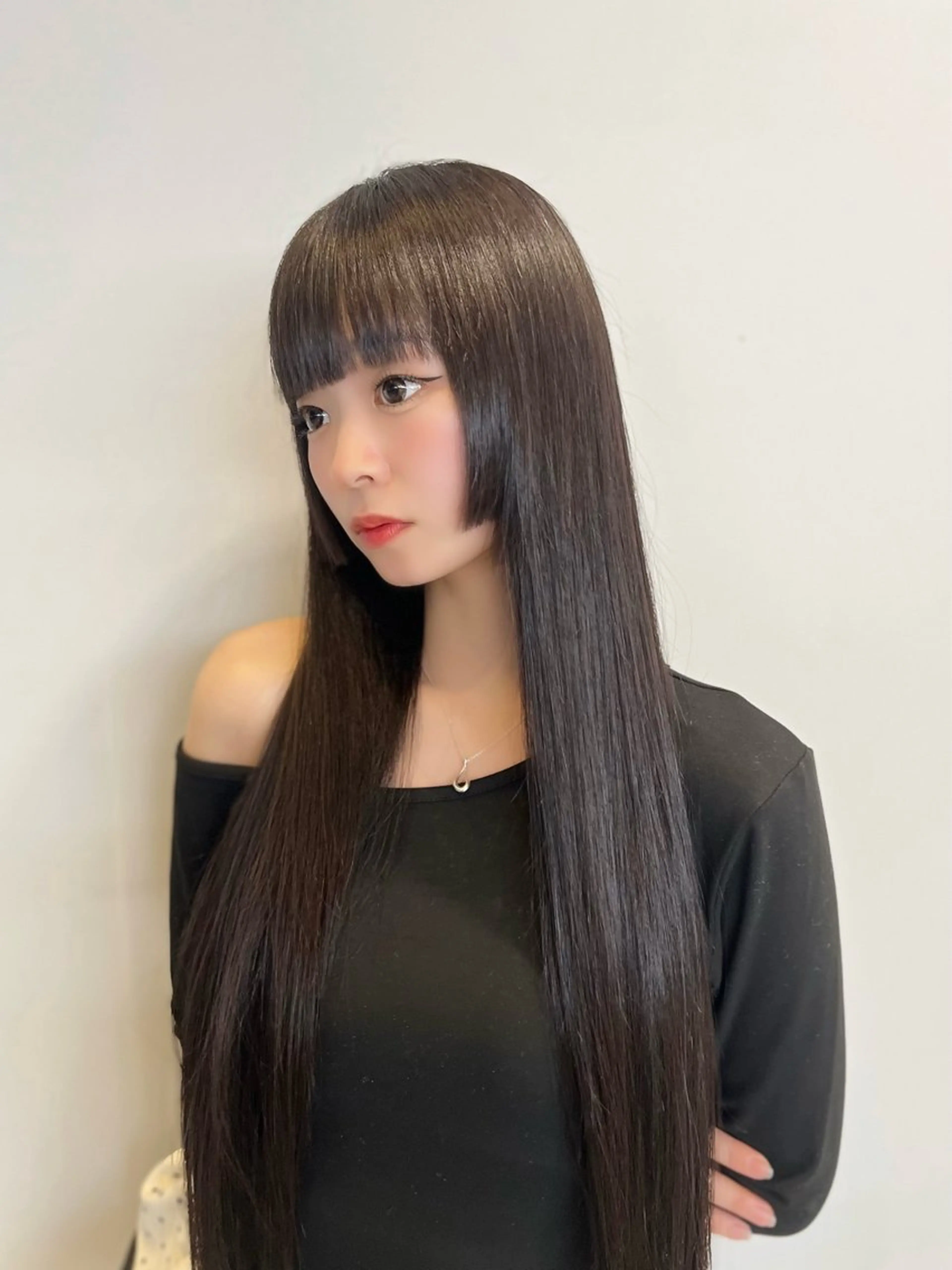 ロング カラー 黒髪 パープルカラー ロング カット ヘアカラー トリートメント レイヤー/髪質改善 DAISUKEのヘアスタイル