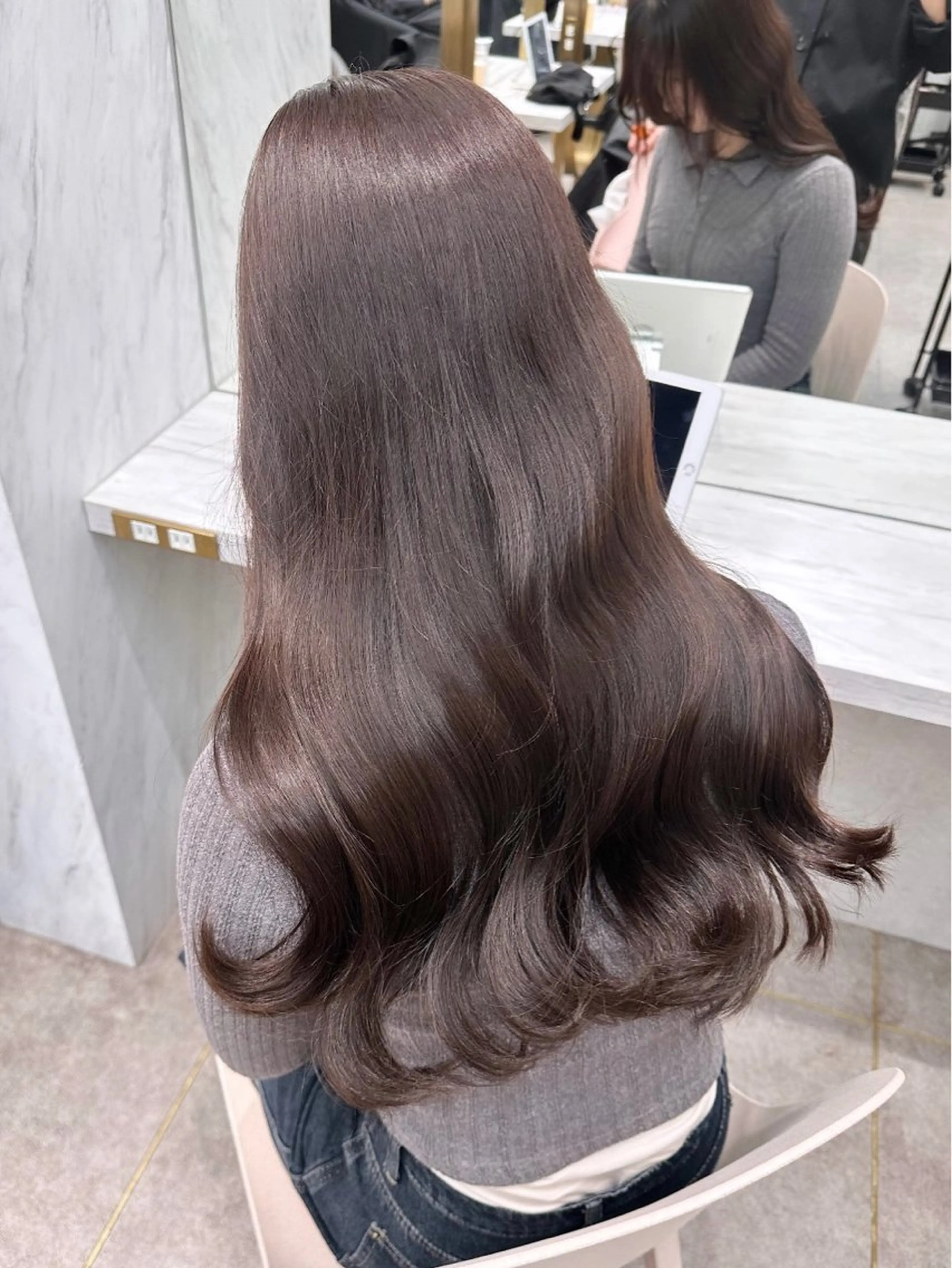 セミロング カラー ヘアアレンジ ヘアカラー トリートメント 天神/ブリーチ/ ブリーチなしカラーのヘアスタイル