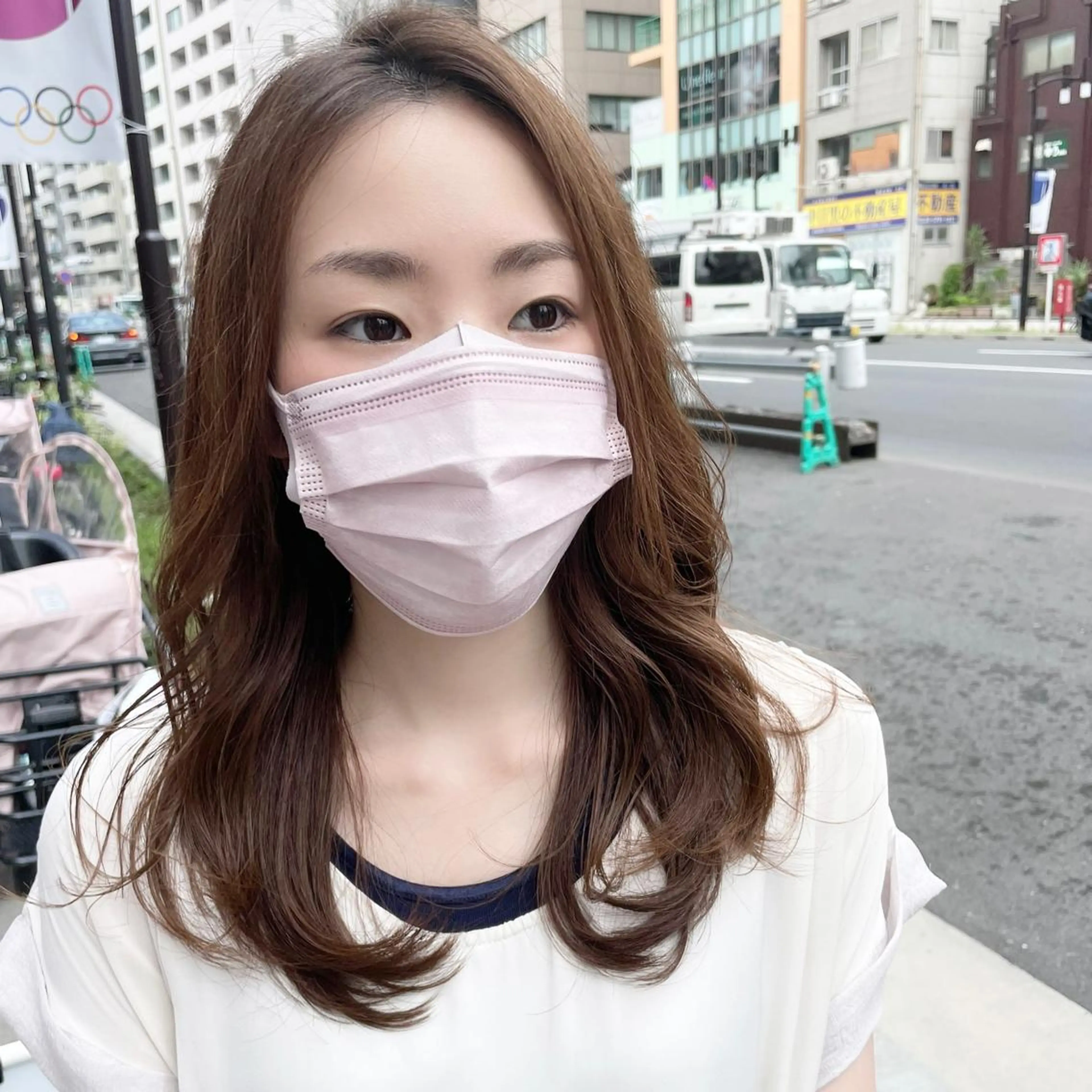 ミディアム カラー ブリーチ ケアブリーチ ダブルカラー イヤリングカラー ハイライトカラー 宮澤 タケル ミディアムヘアのヘアスタイル