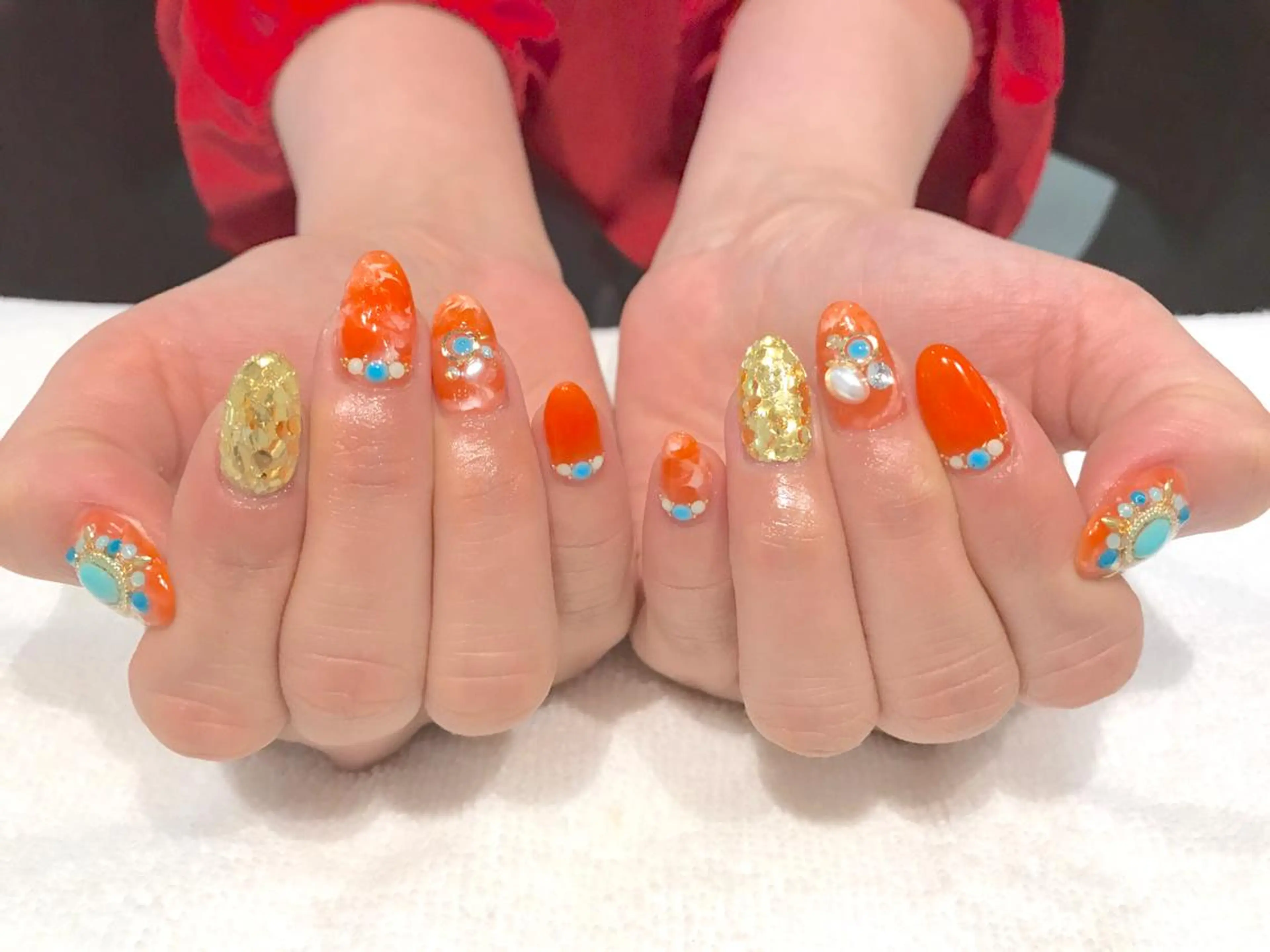 ネイル オレンジ NARUMI HYODOのネイルデザイン