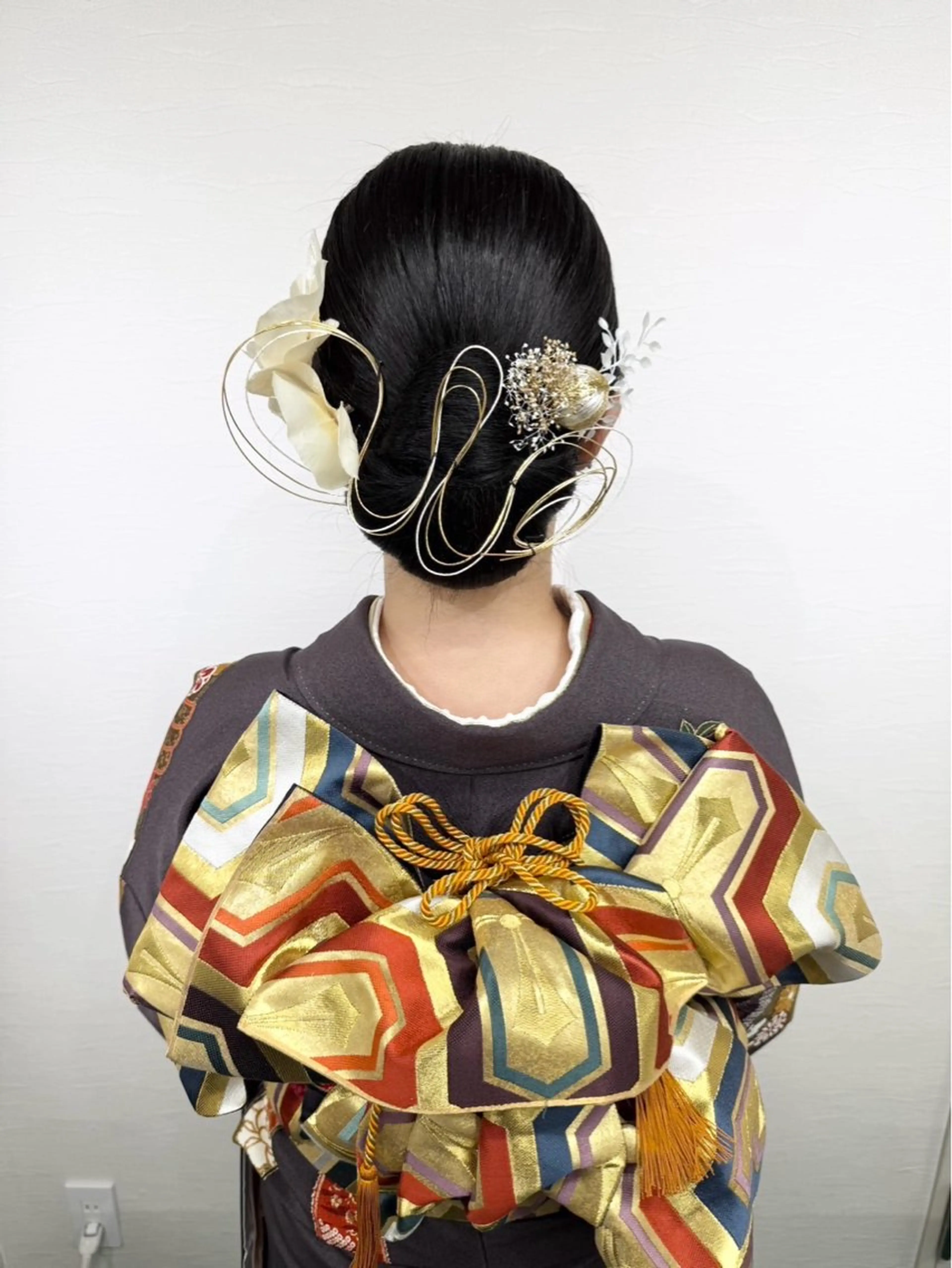 セミロング ヘアアレンジ 髪飾り ヘアセット YUMEYAKATA 五条店のヘアスタイル