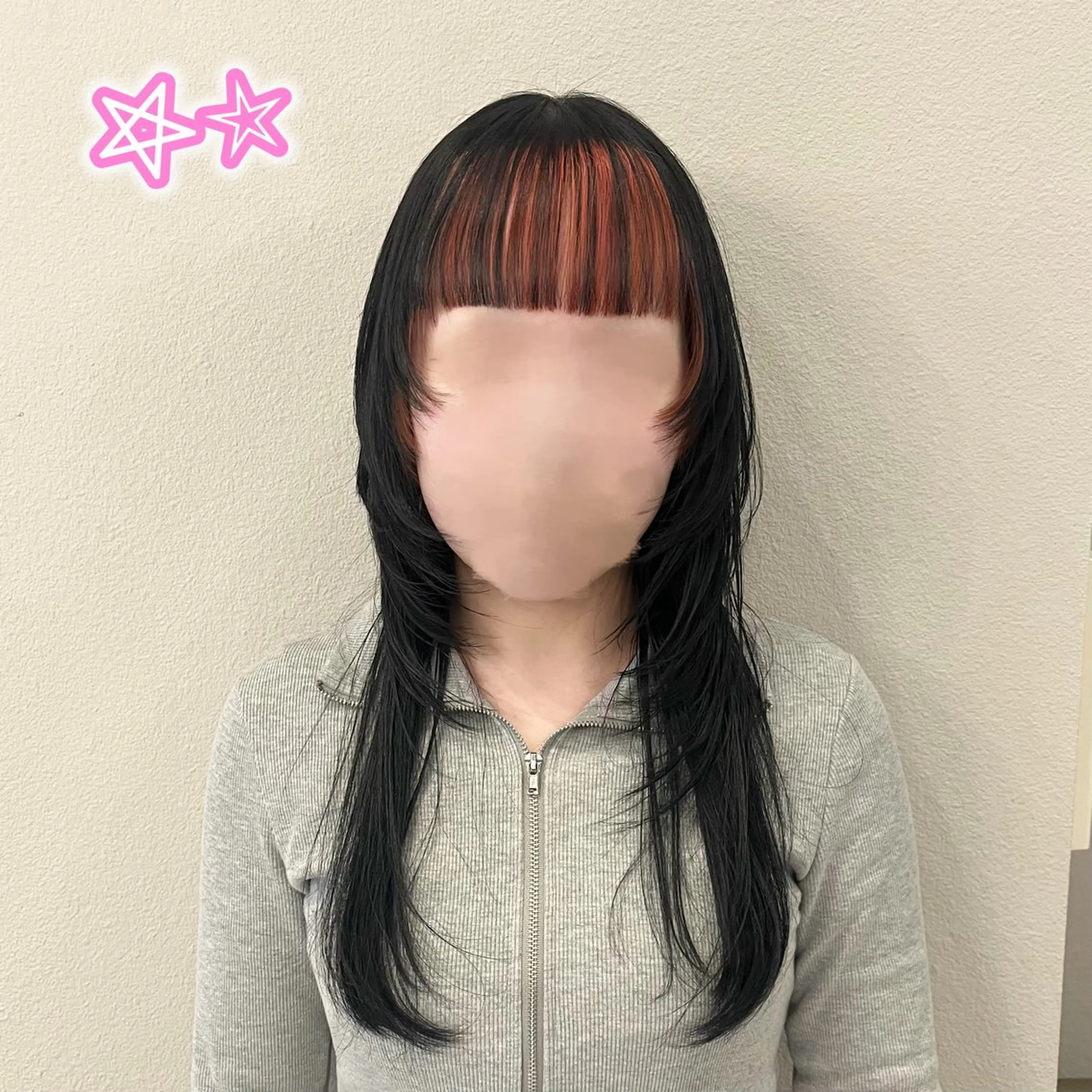 ロング カラー インナーカラー ロング ウルフカット ヘアカラー 顔周り/ガーリー /ヘアメ/あつはのヘアスタイル