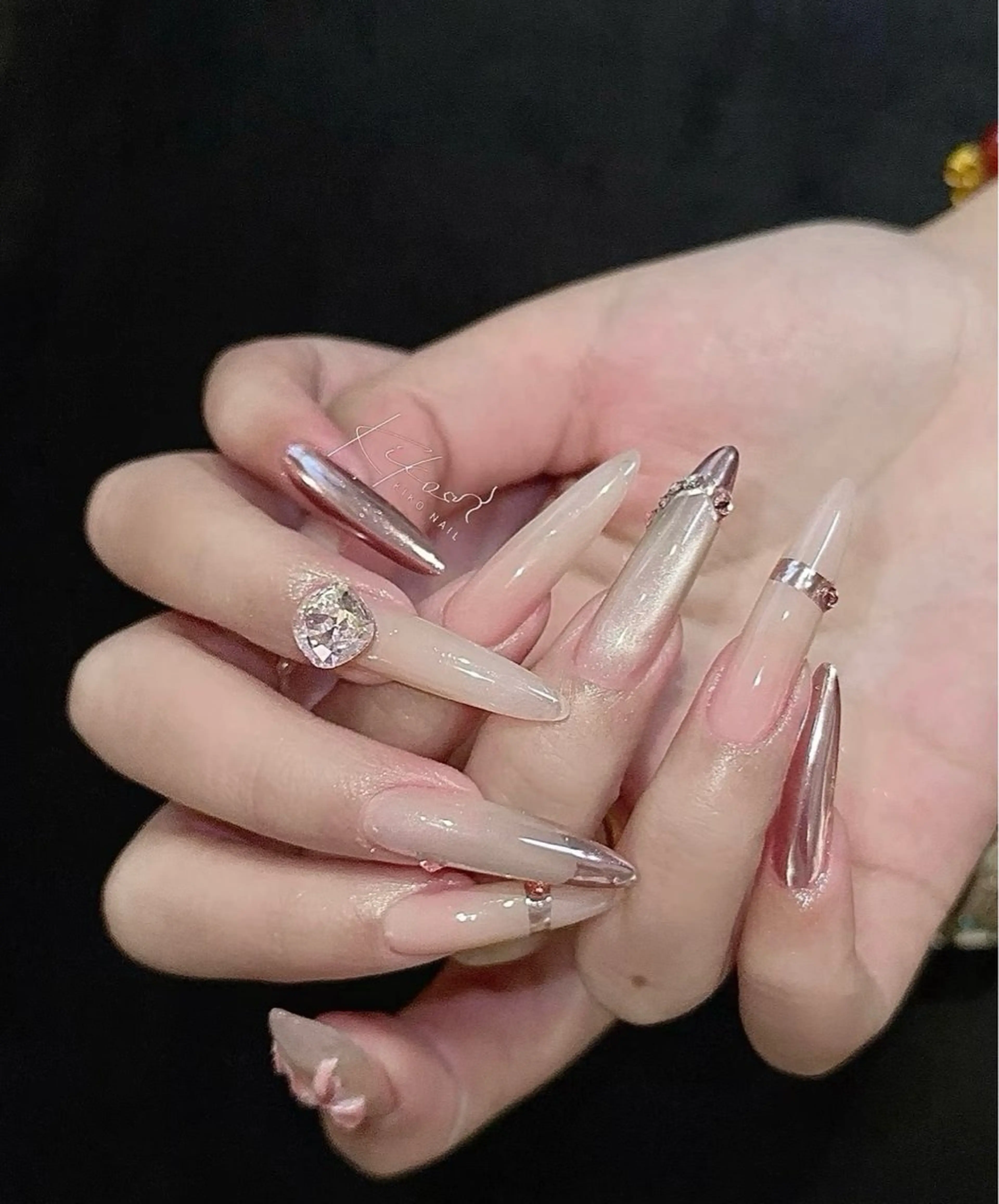 ネイル チークネイル 長さ出し フレンチネイル ガーリー 韓国ネイル ハンドネイル ハンドケア sun nail池袋 モデル募集のネイルデザイン