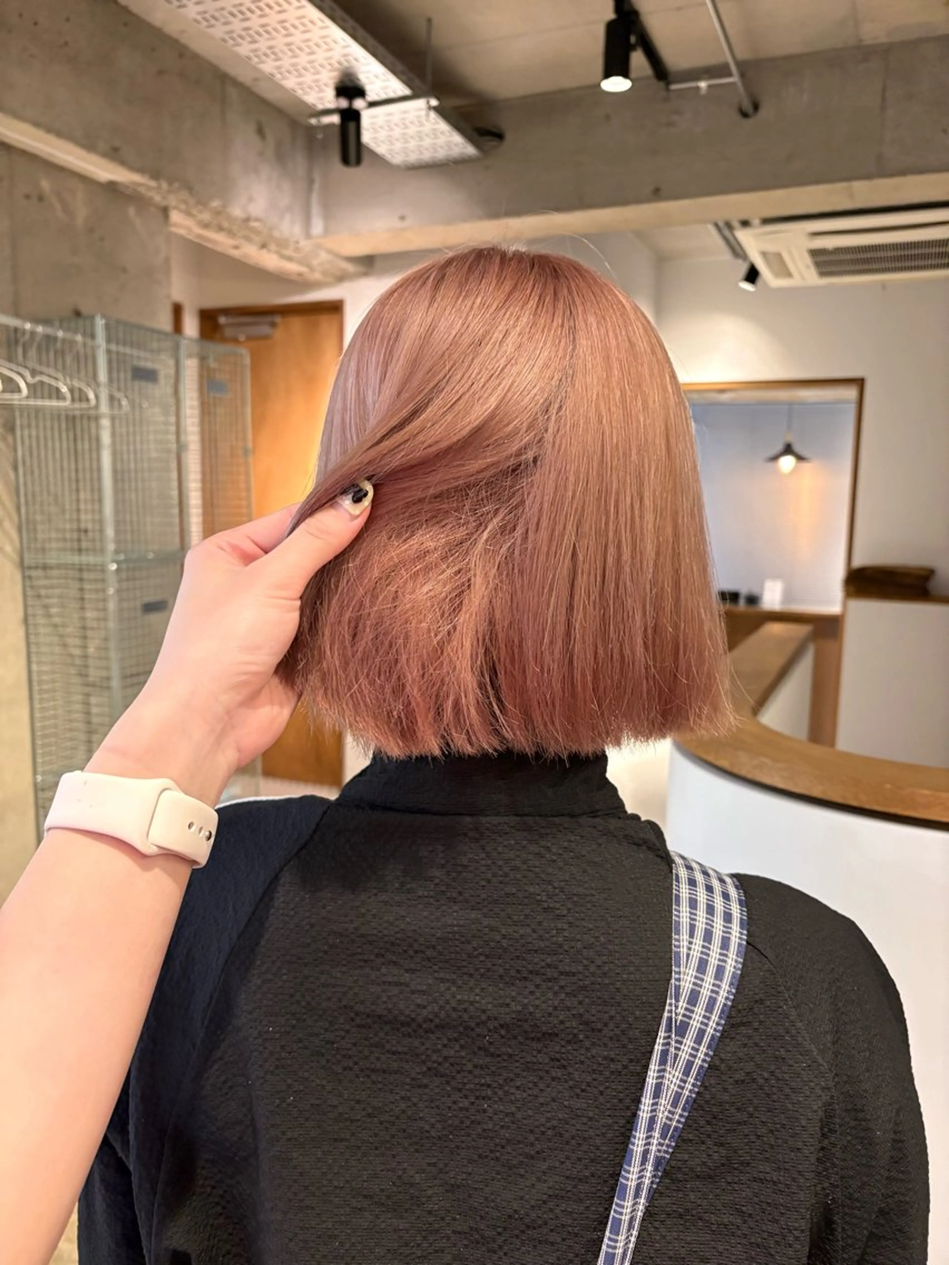 ショート カラー ベージュカラー ピンクカラー ピンクベージュ ヘアカラー 名駅/ブリーチカラー /masaki⠀のヘアスタイル