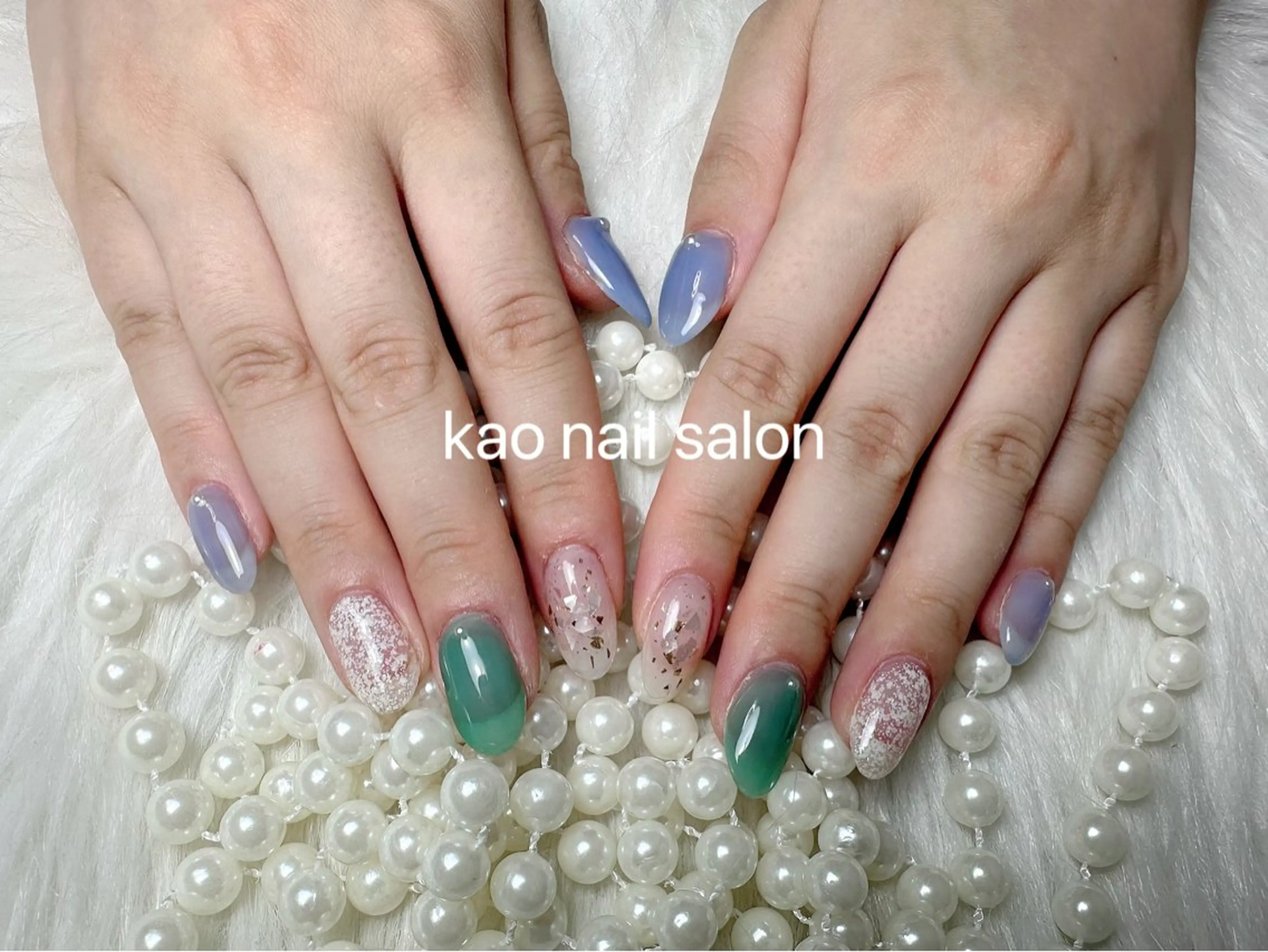 ネイル チークネイル 長さ出し フレンチネイル ジェルネイル ガラスフレンチ ハンドネイル kao nail マグネット/長さだしのネイルデザイン