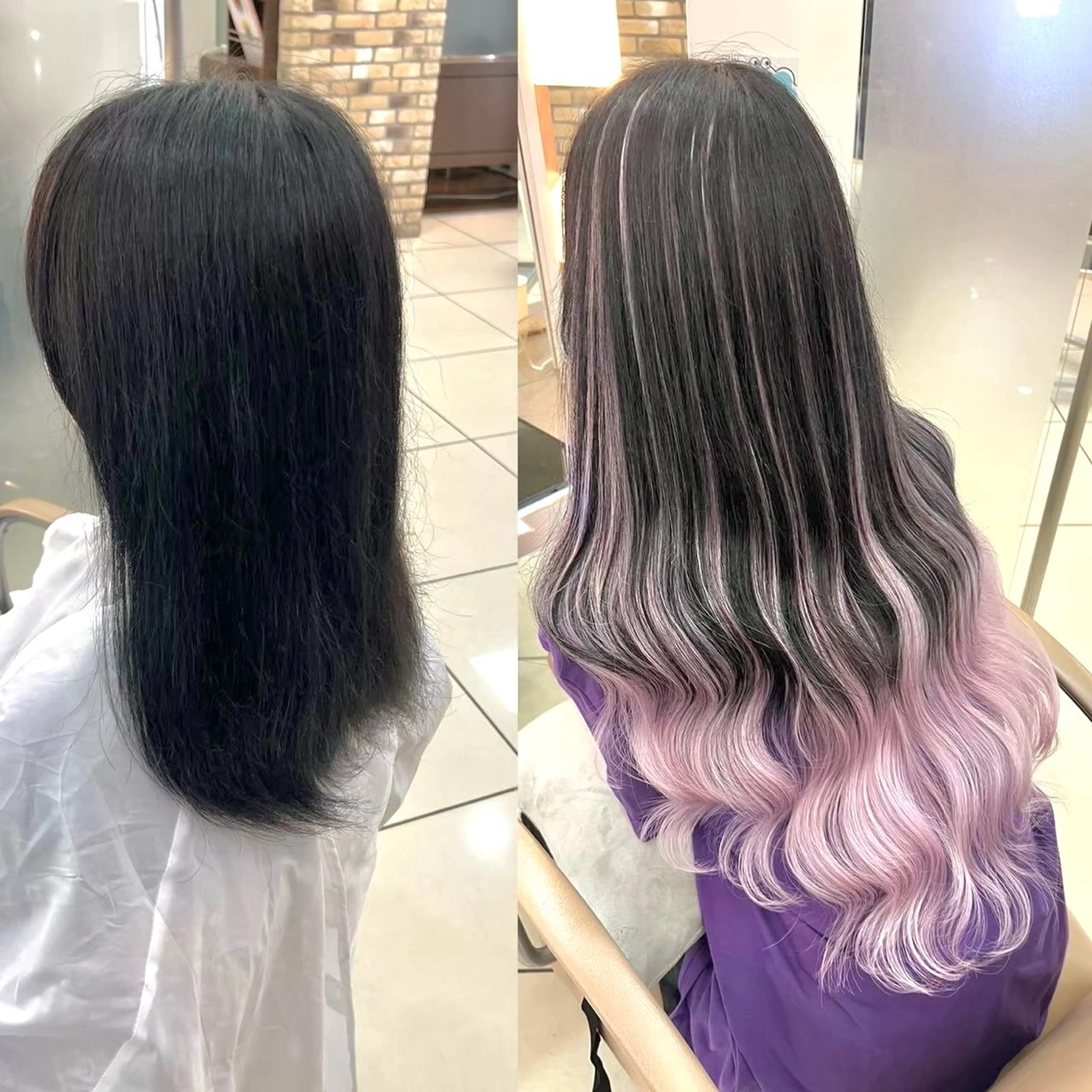 エクステ ヘアメ🎀推しカラー 🥣横浜/しほ🧸のヘアスタイル