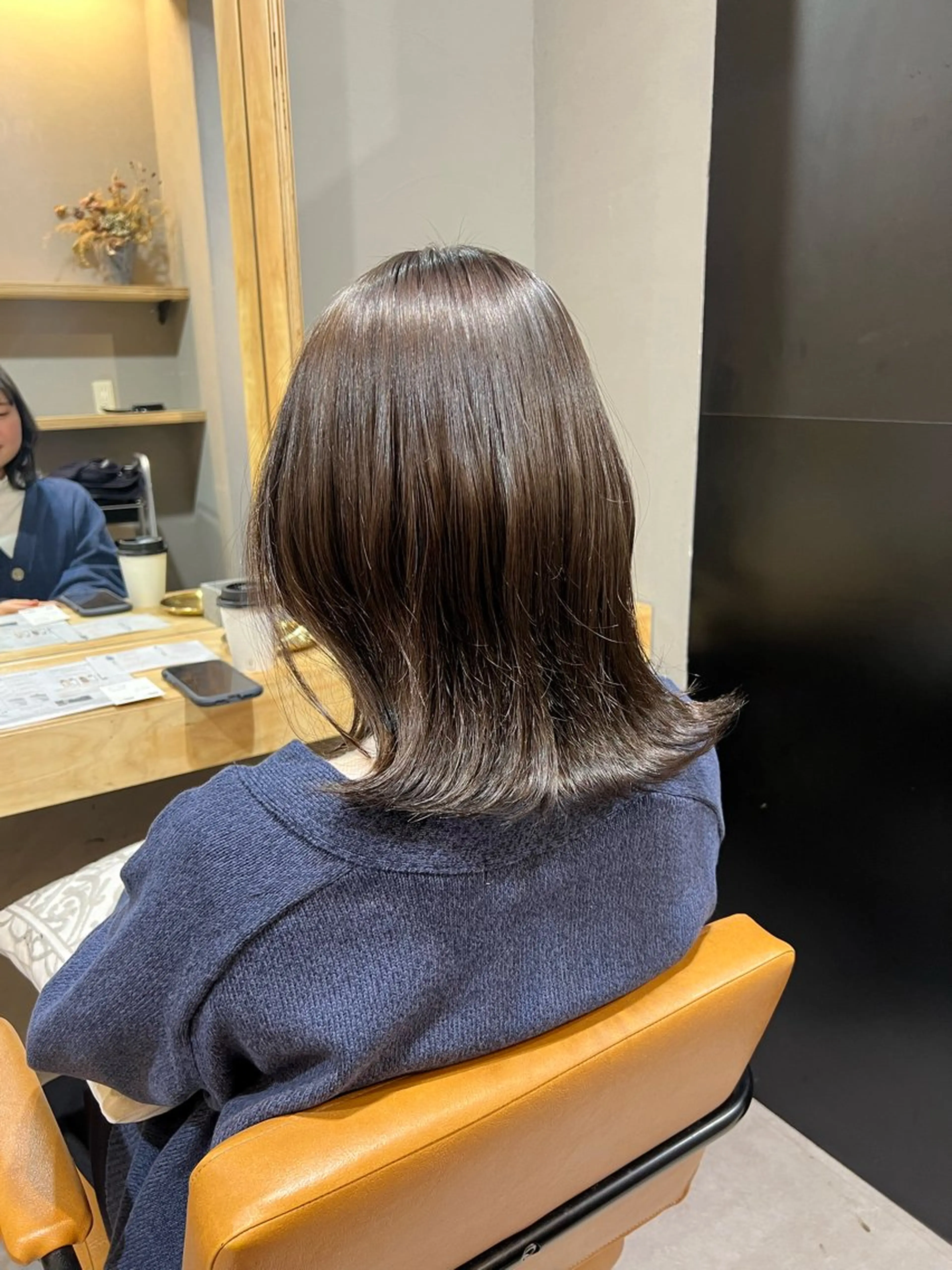 ミディアム カラー 透明感カラー レイヤーカット 神戸ボブ✂️ ioe三宮/田 伸佳のヘアスタイル